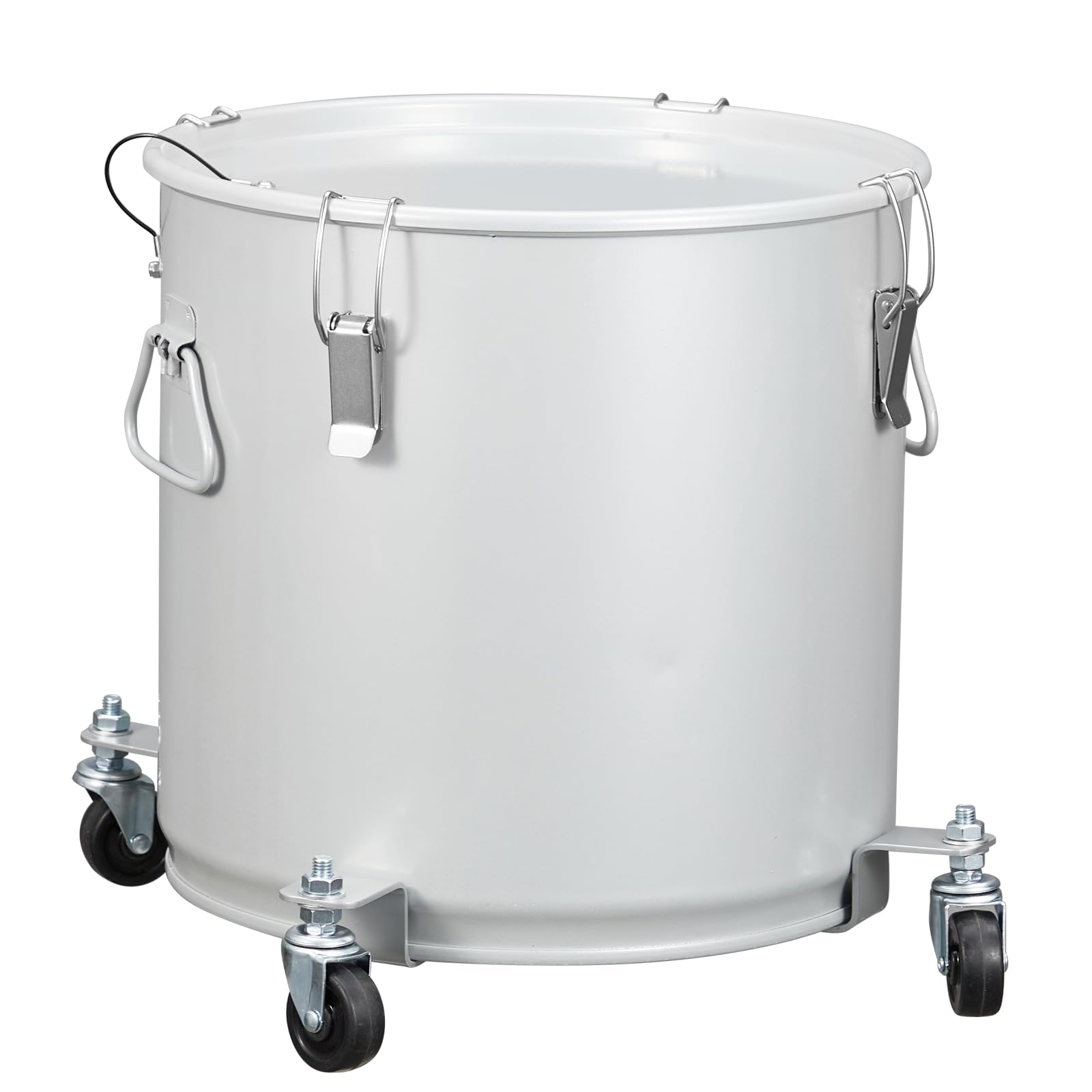 8 Gallon Fryer Grease Bucket - Coated Carbon Steel Oil Filter Pot with Caster Wheels, Lid Lock Clip & Nylon Filter Bag - Safe Oil Disposal & Transport Container for Restaurants, Food Trucks & Commercial Kitchens