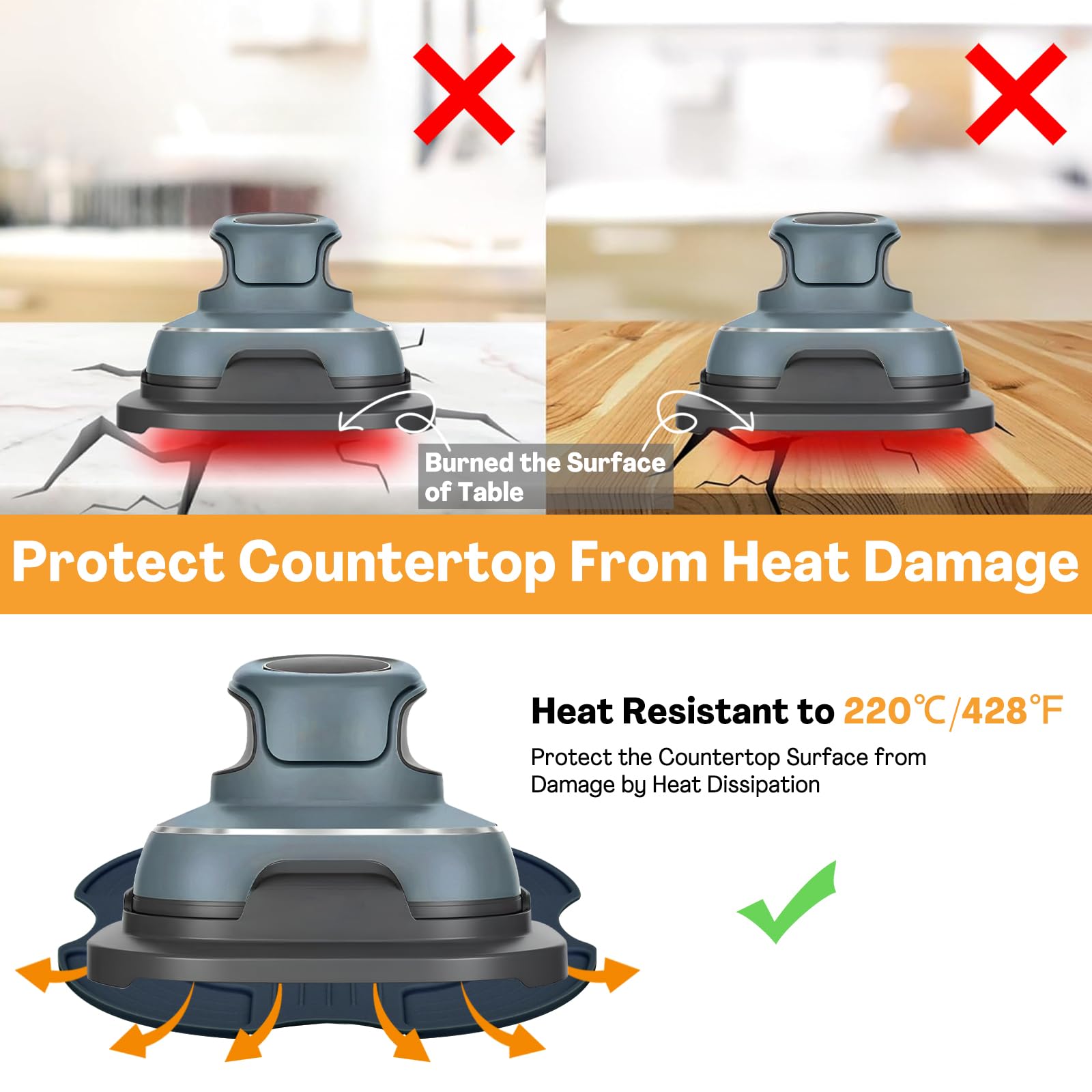 Heat-Resistant Silicone Air Fryer Trivets for Ninja Crispi & Glass Air Fryers - Non-Slip Countertop Protector Mats, Portable Hot Pads for Kitchen Use - Perfect for Baking, Roasting & Air Frying Accessories