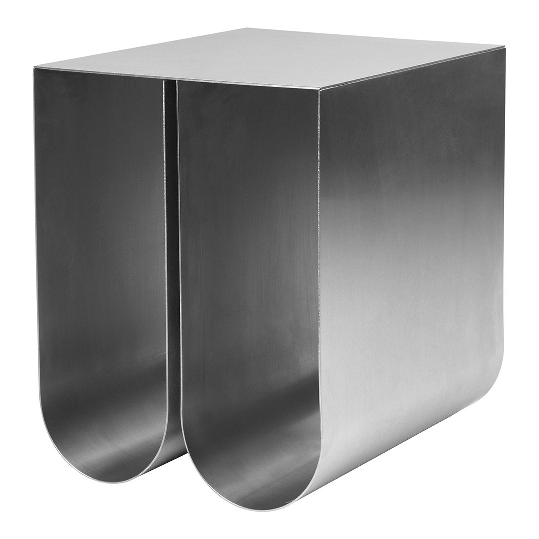 Modern Curved Side Table - Sleek & Space-Saving End Table for Living Room, Bedroom, or Office - Perfect for Small Spaces, Reading Nooks & Home Decor