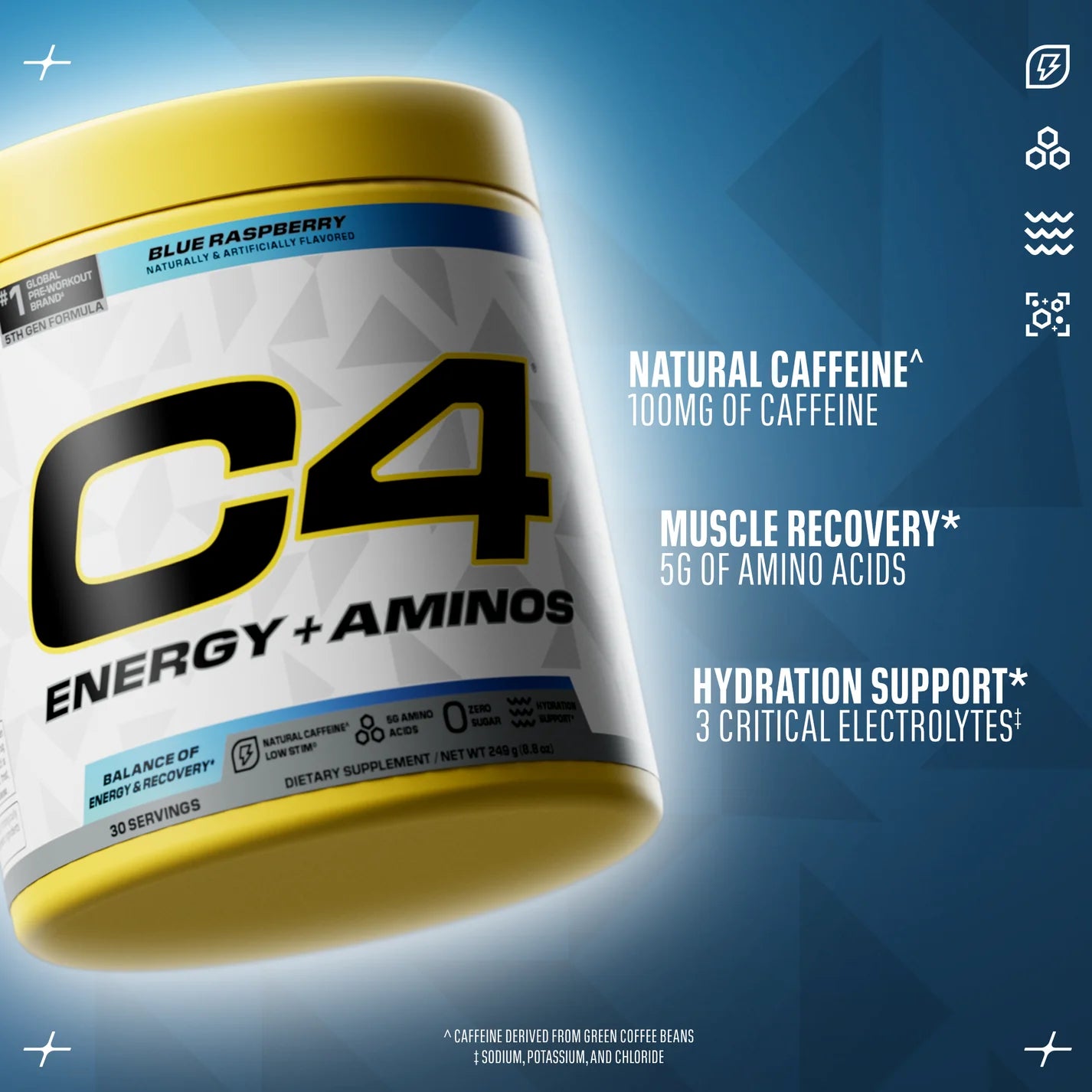 Cellucor C4 Energy + Aminos Pre Workout Supplement - Boost Performance, Endurance & Recovery - Ideal for Gym, Fitness & Athletic Training