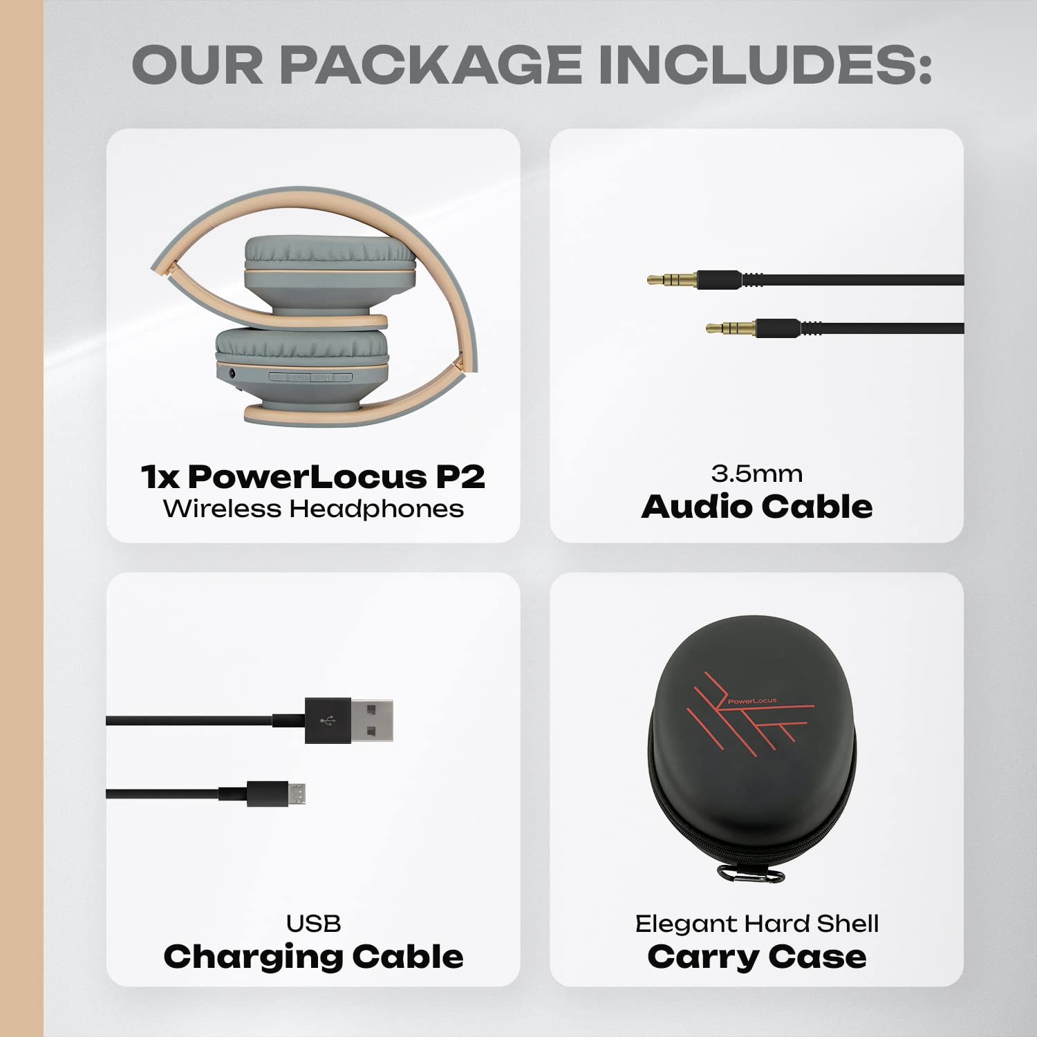 PowerLocus Bluetooth Over-Ear Headphones with Microphone, Wireless Foldable Headset, Memory Foam Earmuffs, Lightweight Design, Micro SD/TF Slot & FM Radio - Compatible with iPhone, Android, Tablet, PC, TV - Perfect for Workouts, Commuting & Home Entertainment