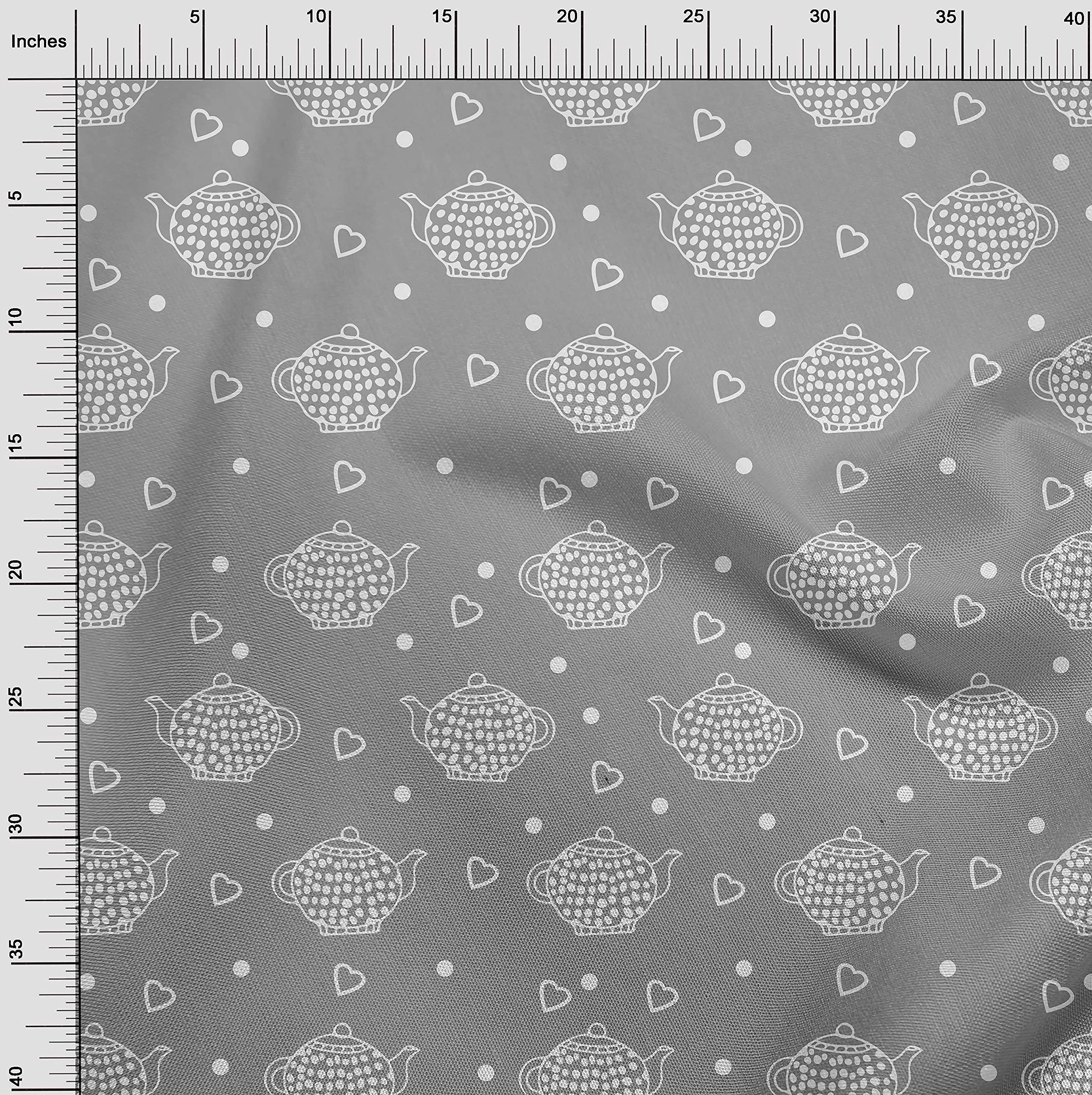 Premium 100% Cotton Cambric Gray Fabric - 42 Inch Wide for DIY Clothing, Quilting & Tea Kettle Covers | Soft Printed Fabric by the Yard | Perfect for Home Sewing Projects & Crafting