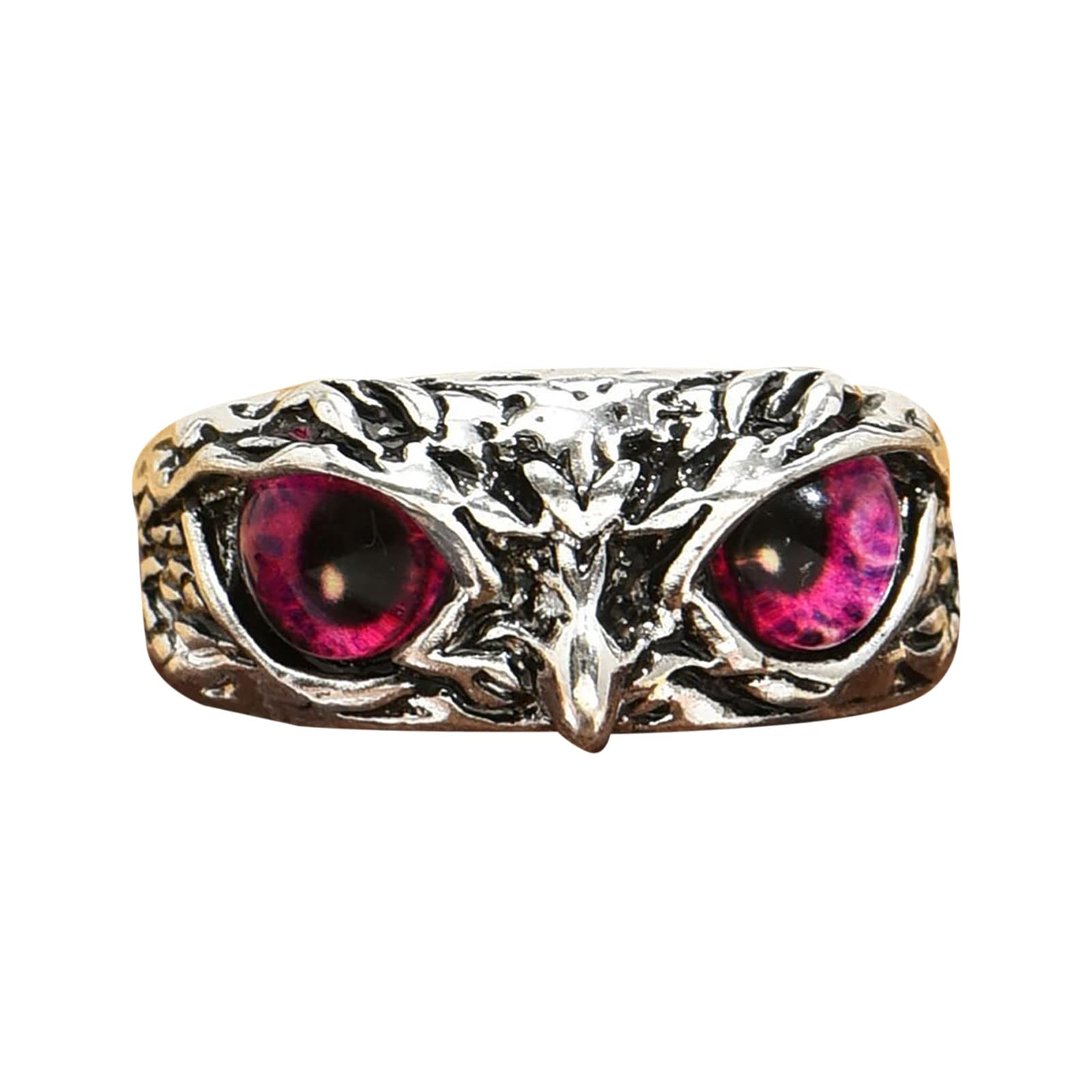 Adjustable Silicone Rings for Men & Women - Multicolor Owl Eye Design, Unisex Retro 3-Finger Ring | Perfect for Outdoor Activities, Gym Workouts, and Fashion Accessories