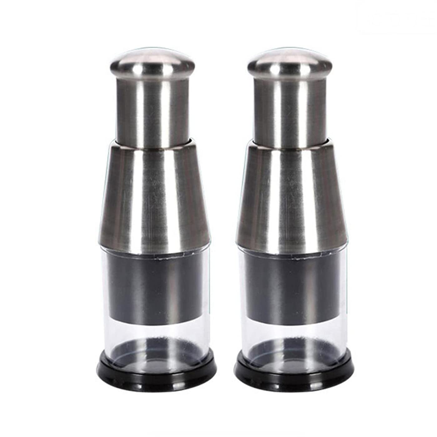 Premium Manual Garlic Press Chopper - Multi-Functional Food Chopper for Garlic, Onions, Peppers - Easy Slicing & Dicing Kitchen Tool (2-Piece Set) - Perfect for Meal Prep, Cooking, and Salad Making