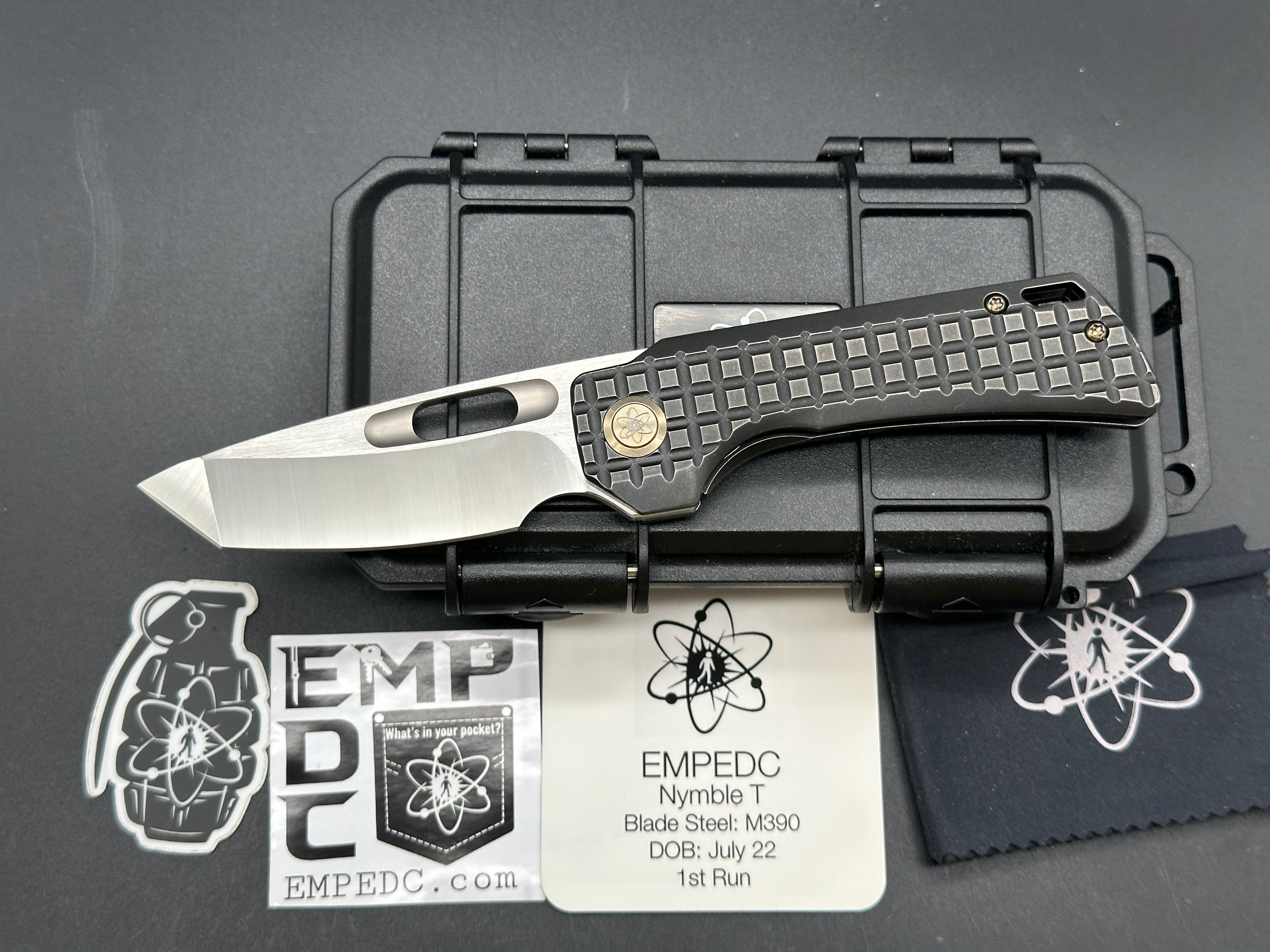 EMP EDC Nymble T 3.1 Pocket Knife - M390 Premium Steel Blade, Blackwashed Titanium Handle - Perfect for Everyday Carry, Outdoor Adventures & Tactical Use