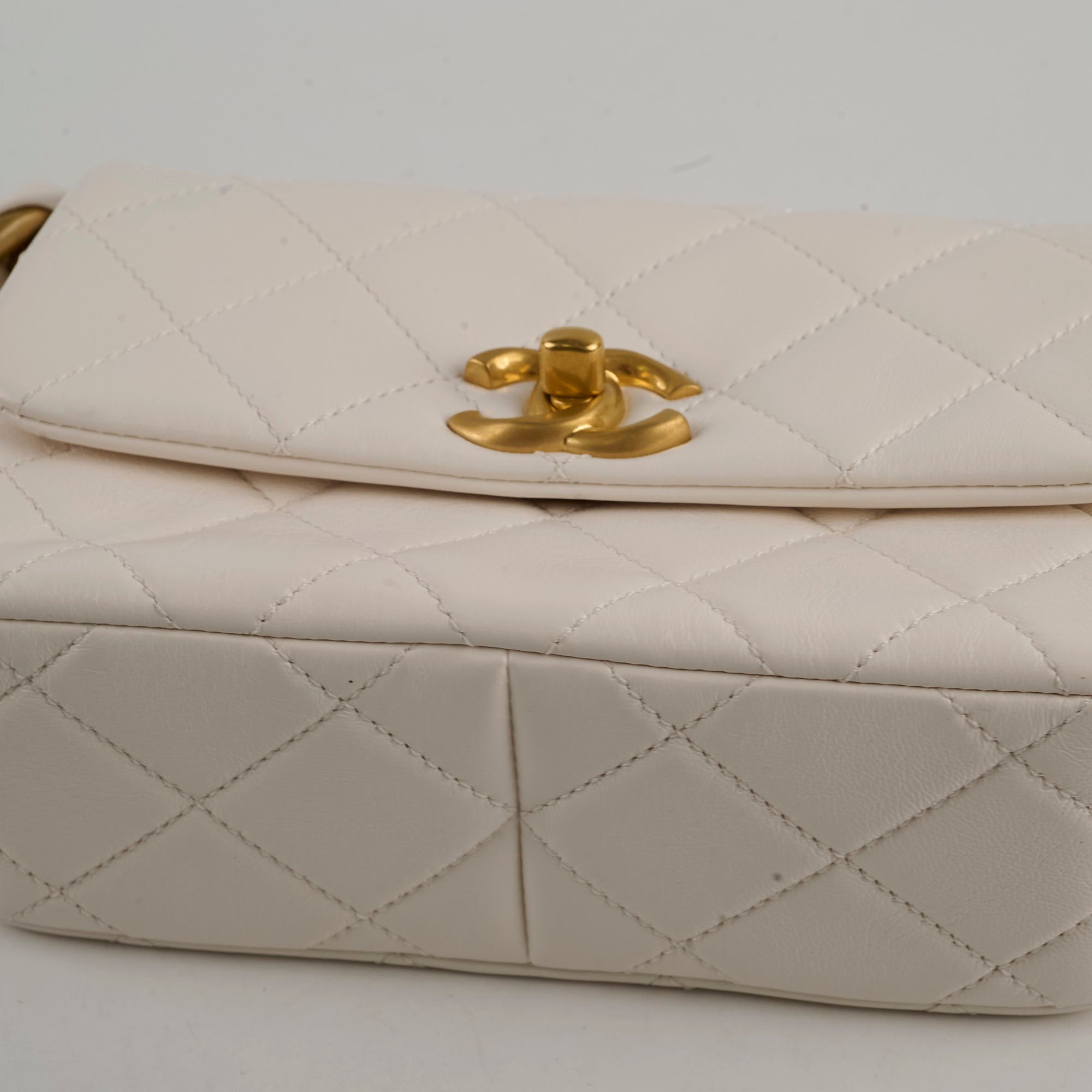 Chanel Seasonal Shoulder Bag White Microchip - Luxury Designer Handbag for Women, Perfect for Parties, Dating & Special Occasions