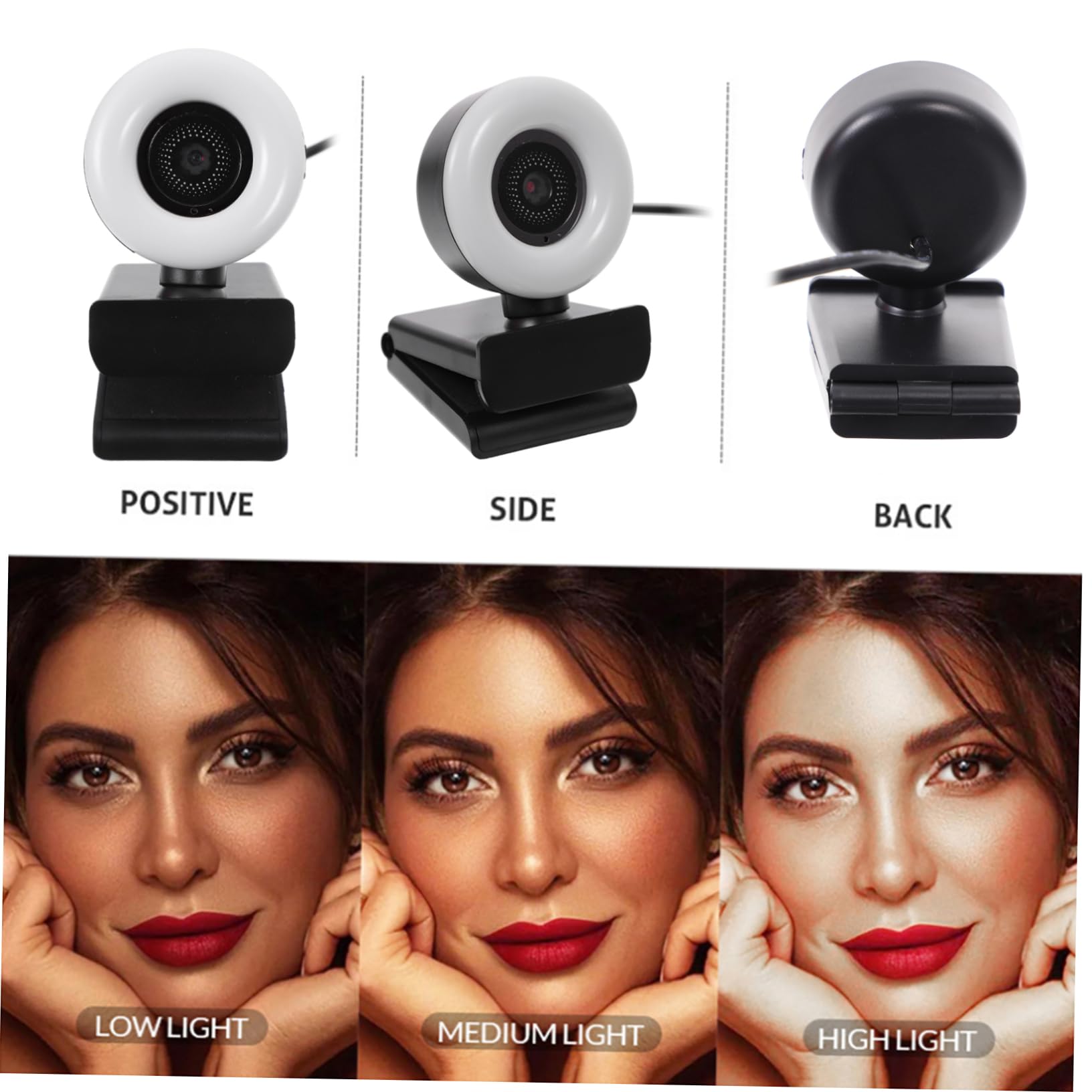 Gadpiparty 1080P HD Webcam with Built-in Microphone & LED Light - USB Computer Camera for Video Conferencing, Live Streaming, Online Classes, and Gaming