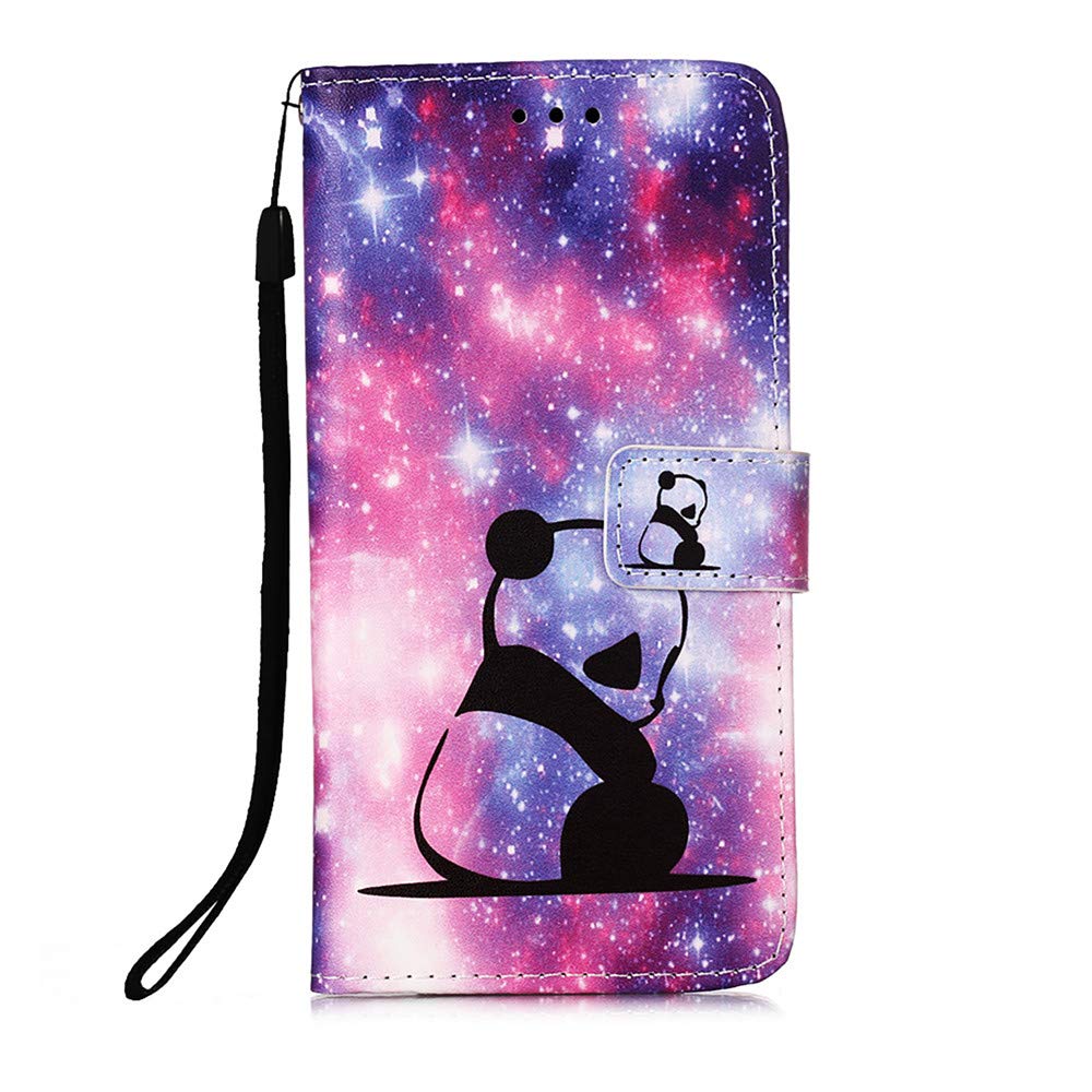 Premium PU Leather iPhone 12 Pro Max Case with Card Holder & Stand - Shockproof Magnetic Flip Cover Wallet Case for Women & Men (Panda & Baby Yoda Designs) - Perfect for Travel, Work & Daily Protection