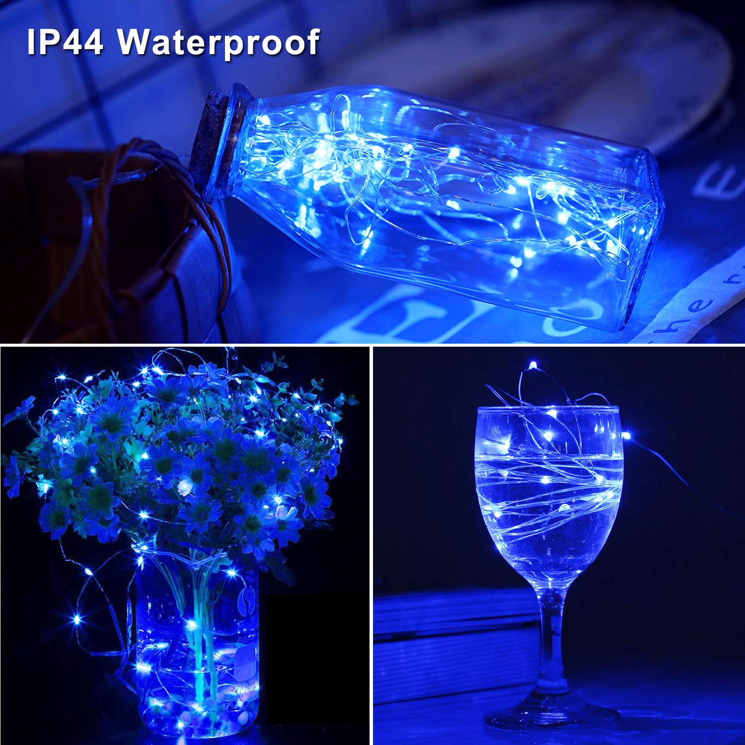 Blingstar 2 Pack 33Ft 100 LED USB Fairy Lights - Flexible Silver Wire Mini String Lights for Christmas Tree, Halloween, Bedroom, Dorm & Party Decorations (Blue) | Perfect for Indoor Holiday Decor, Wedding Centerpieces & Cozy Ambiance Lighting