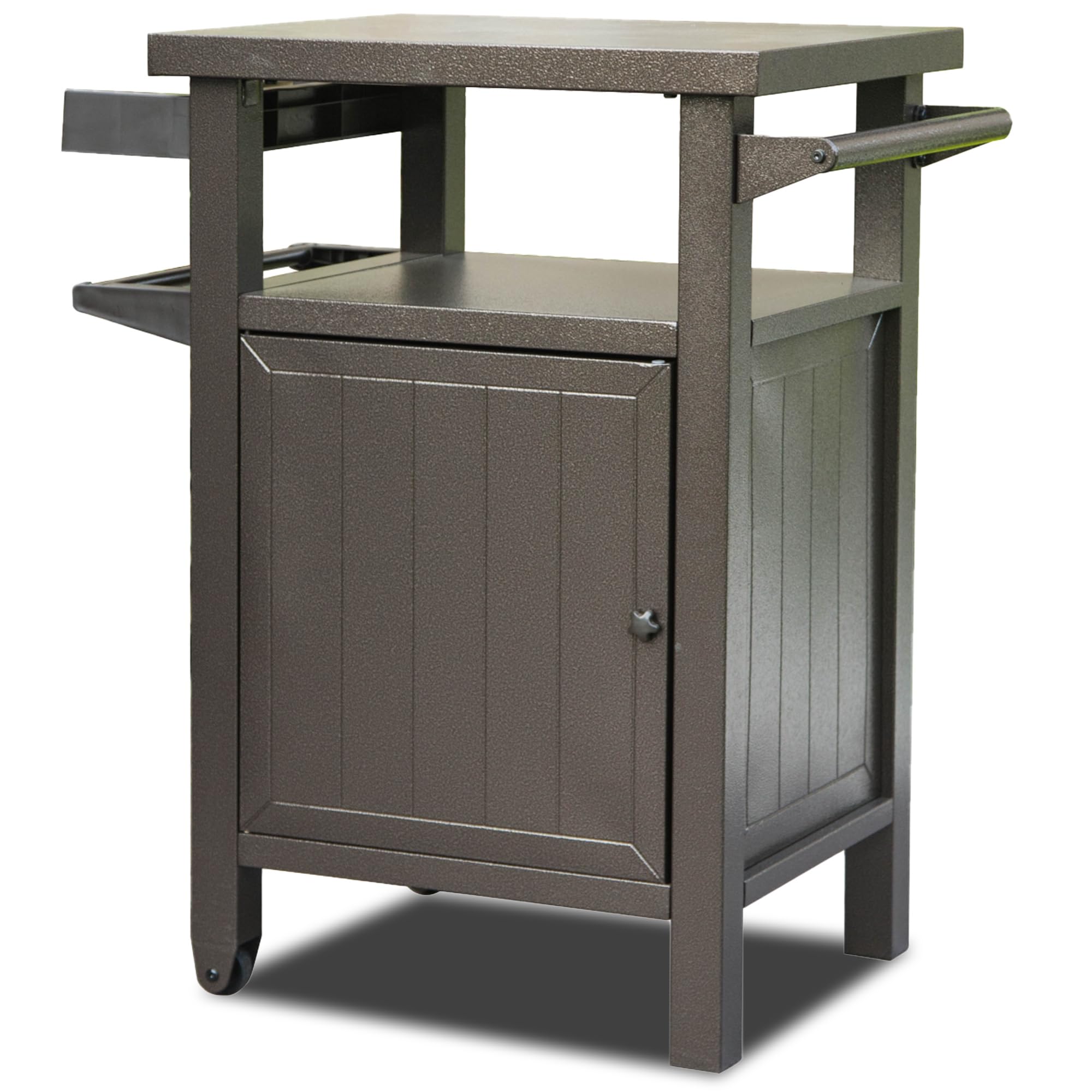 NEWQIDA Outdoor BBQ Grill Cart with Storage & Wheels - 23.5