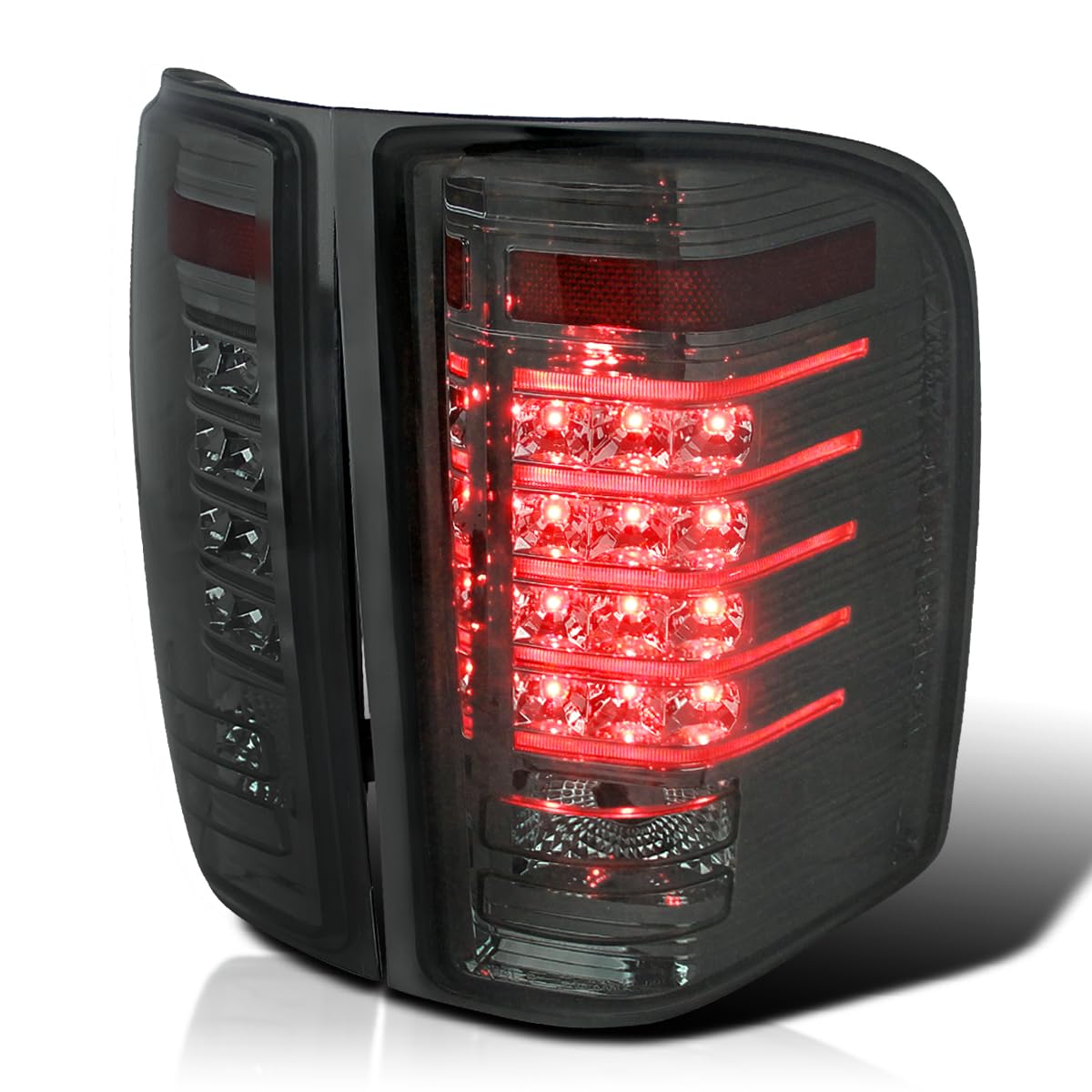 Spec-D Tuning LED Smoke Tail Lights for 2007-2013 Chevy Silverado 1500/2500/3500 - Left & Right Pair Assembly - Upgrade Your Truck's Style & Visibility for Night Driving & Off-Road Adventures