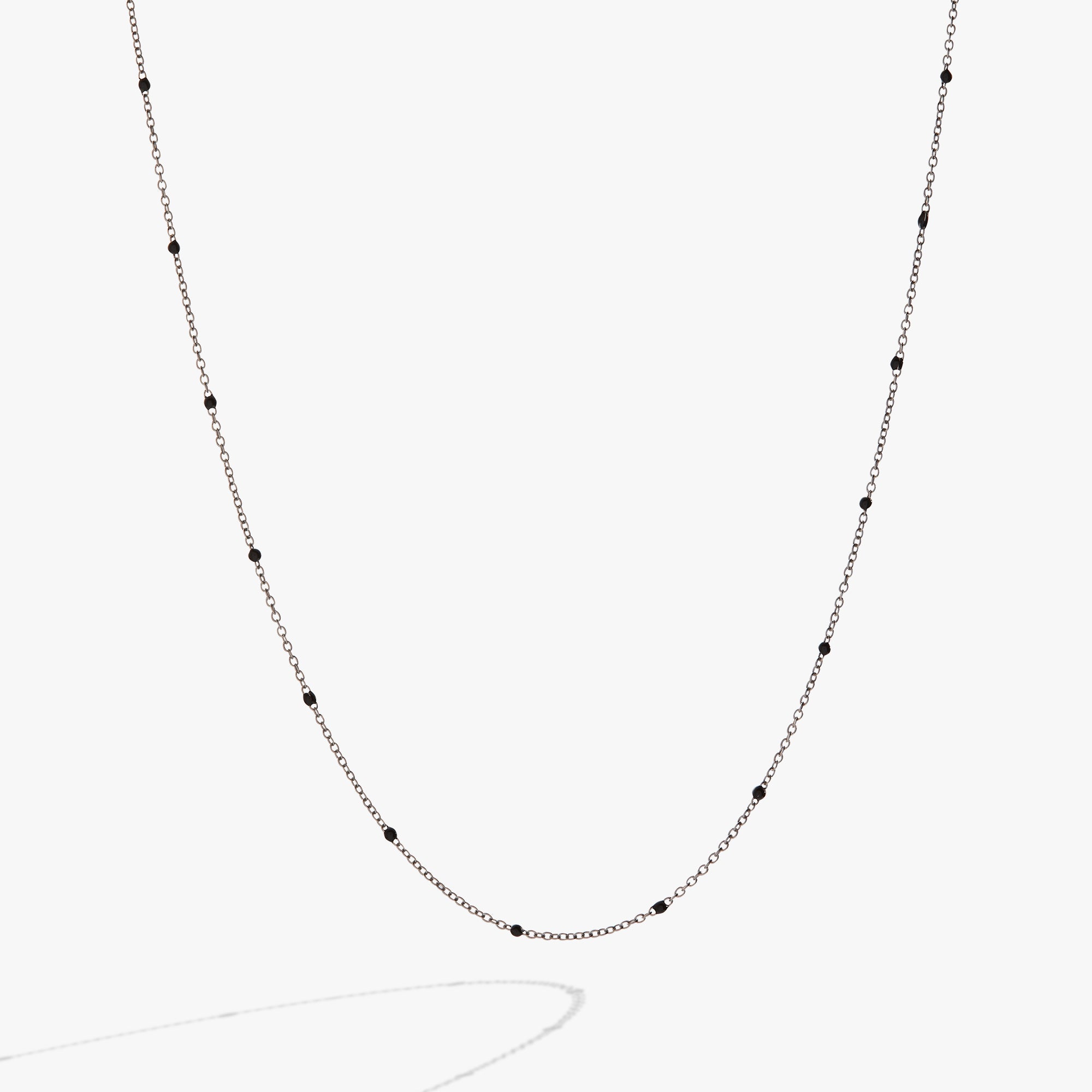 Enamel Black Dot Chain Necklace for Women - Minimalist Dainty Pendant Jewelry - Perfect for Everyday Wear, Office & Date Night