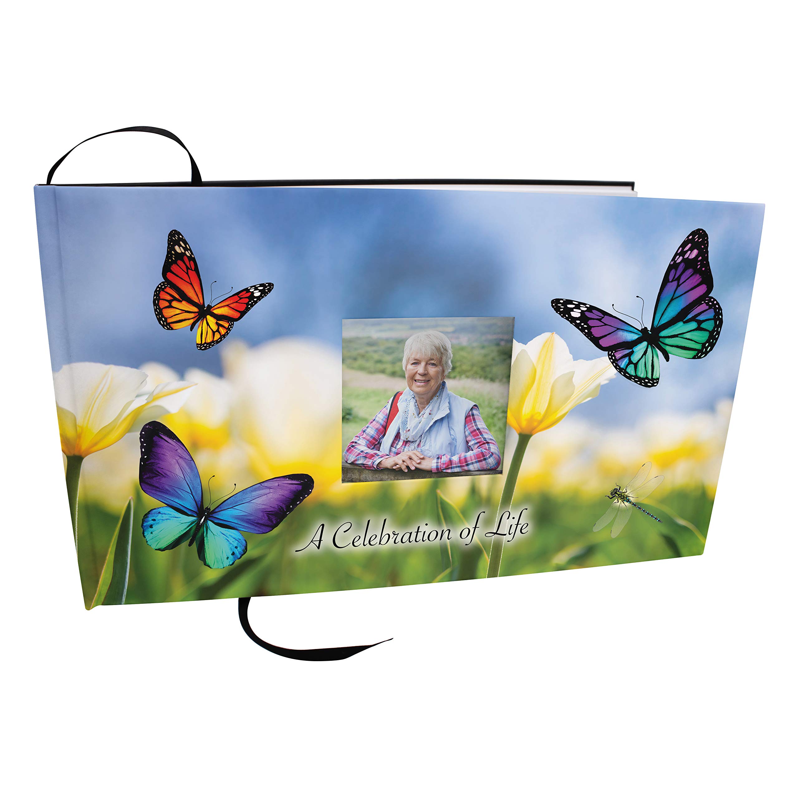 Beautiful Wild Butterflies Memorial Guest Book - Elegant Funeral Sign In Book for Celebration of Life & Memorial Services - Perfect for Funeral Homes, Memorial Gatherings & Remembrance Events