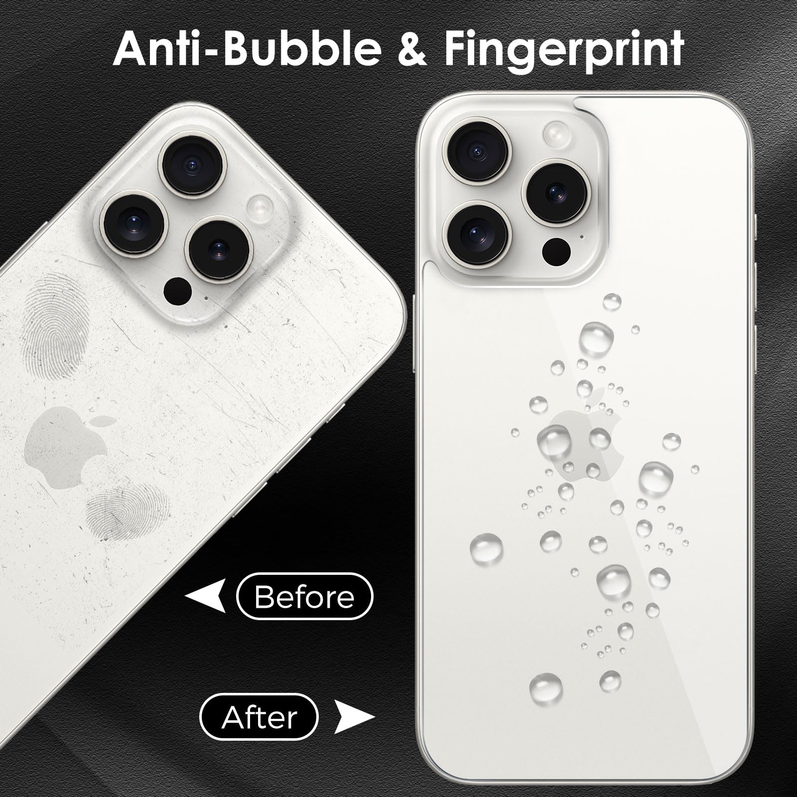 Aiyola 3-in-1 Tempered Glass Screen Protector for iPhone 15 Pro (6.1 Inch) - Full Coverage Front & Back Protection + Camera Lens Protector | Ultra Thin, Bubble-Free | Perfect for Work, Travel & Everyday Use