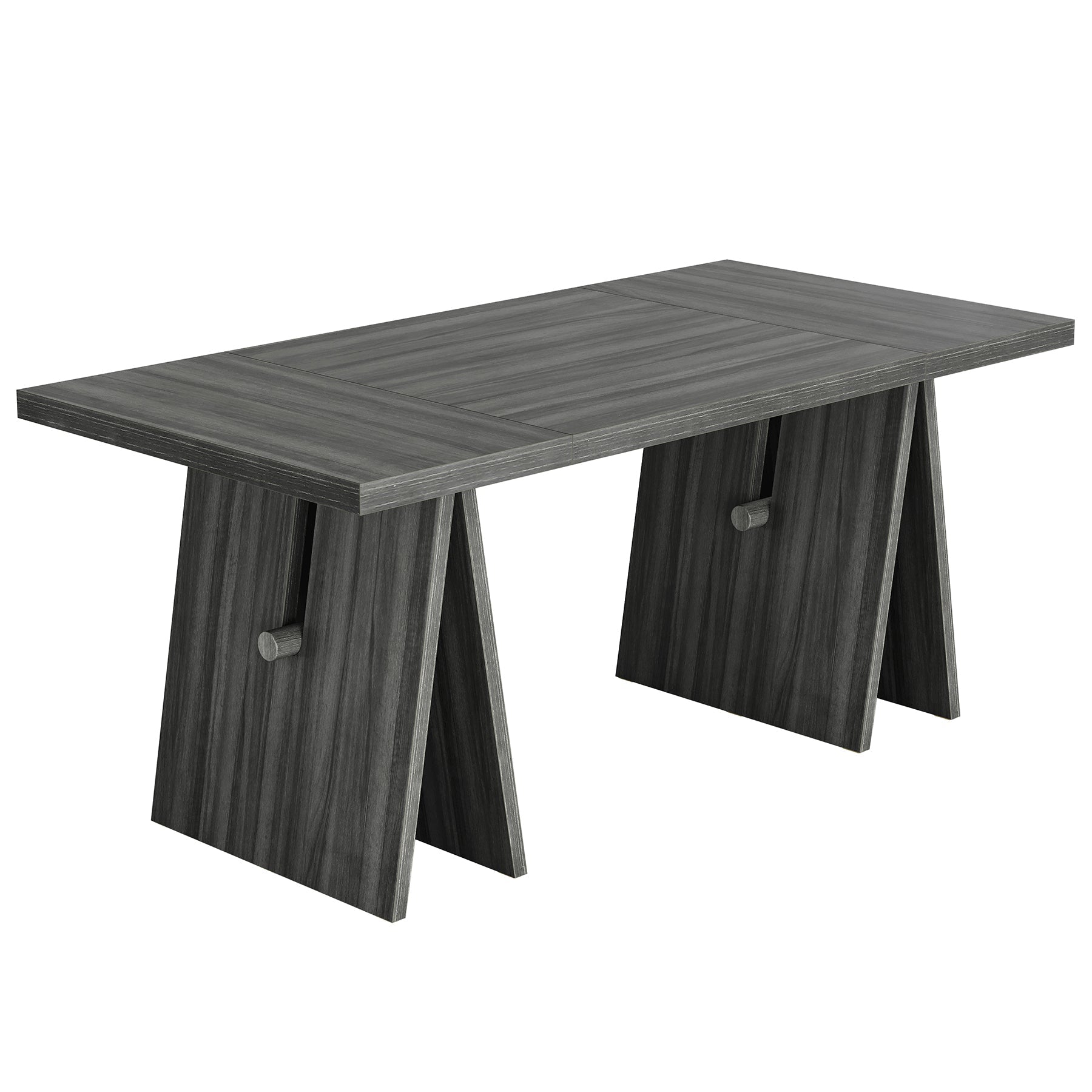 63-inch Solid Wood Dining Table - Rustic Farmhouse Kitchen Table for 6 People - Perfect for Family Dinners & Entertaining Guests