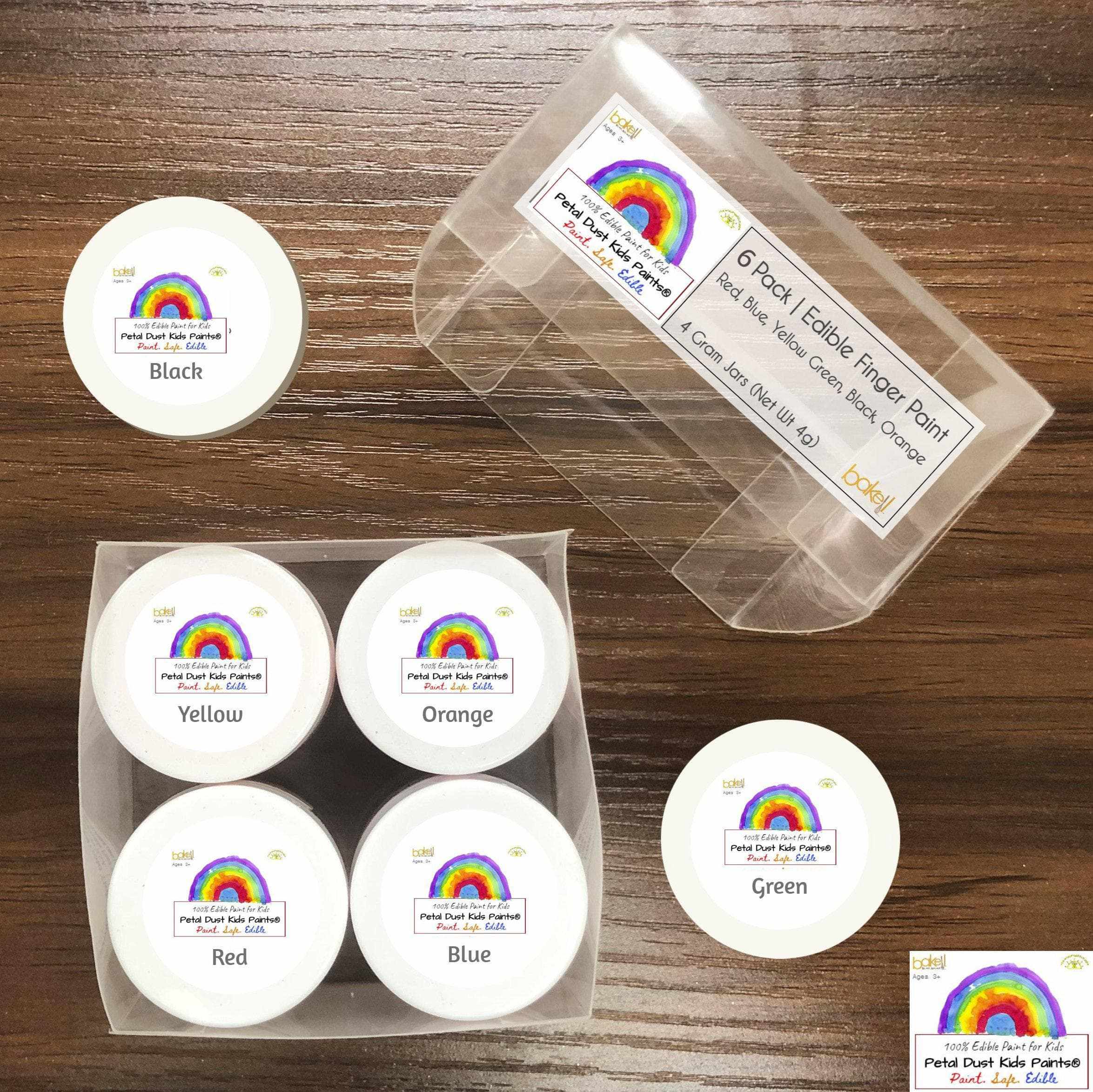 Non-Toxic Edible Kids Paint Set - 6 Vibrant Colors for Toddlers & Children | Safe for Finger Painting, Arts & Crafts, Birthday Parties & Classroom Activities