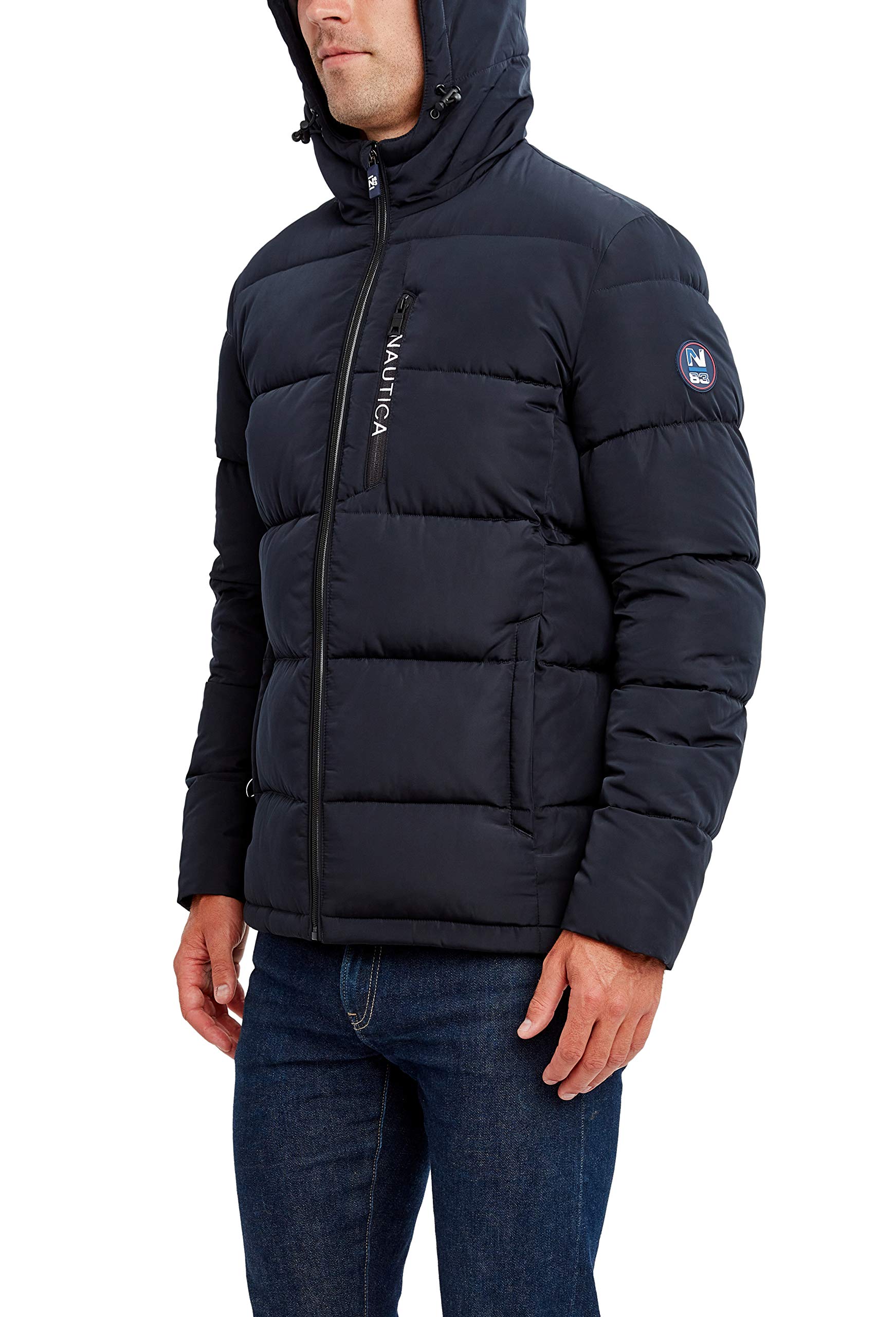 Nautica Men's Waterproof Windproof Hooded Parka Jacket - Winter Warm Coat for Outdoor Activities, Hiking & Casual Wear