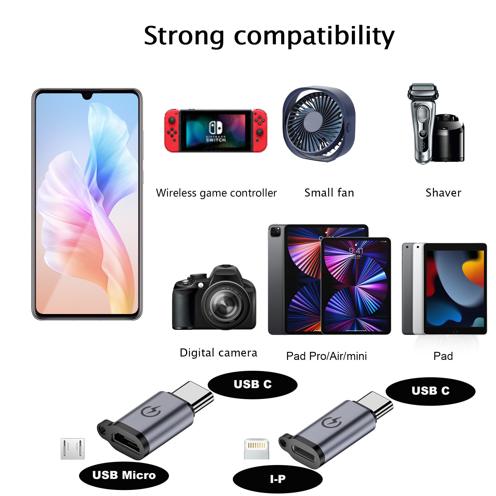 9-Pack USB C to Micro Adapter Set - USB Type C to Micro USB Converter, OTG Charging Cable for Samsung, Android, PS4 - Perfect for Travel, Home & Office Use