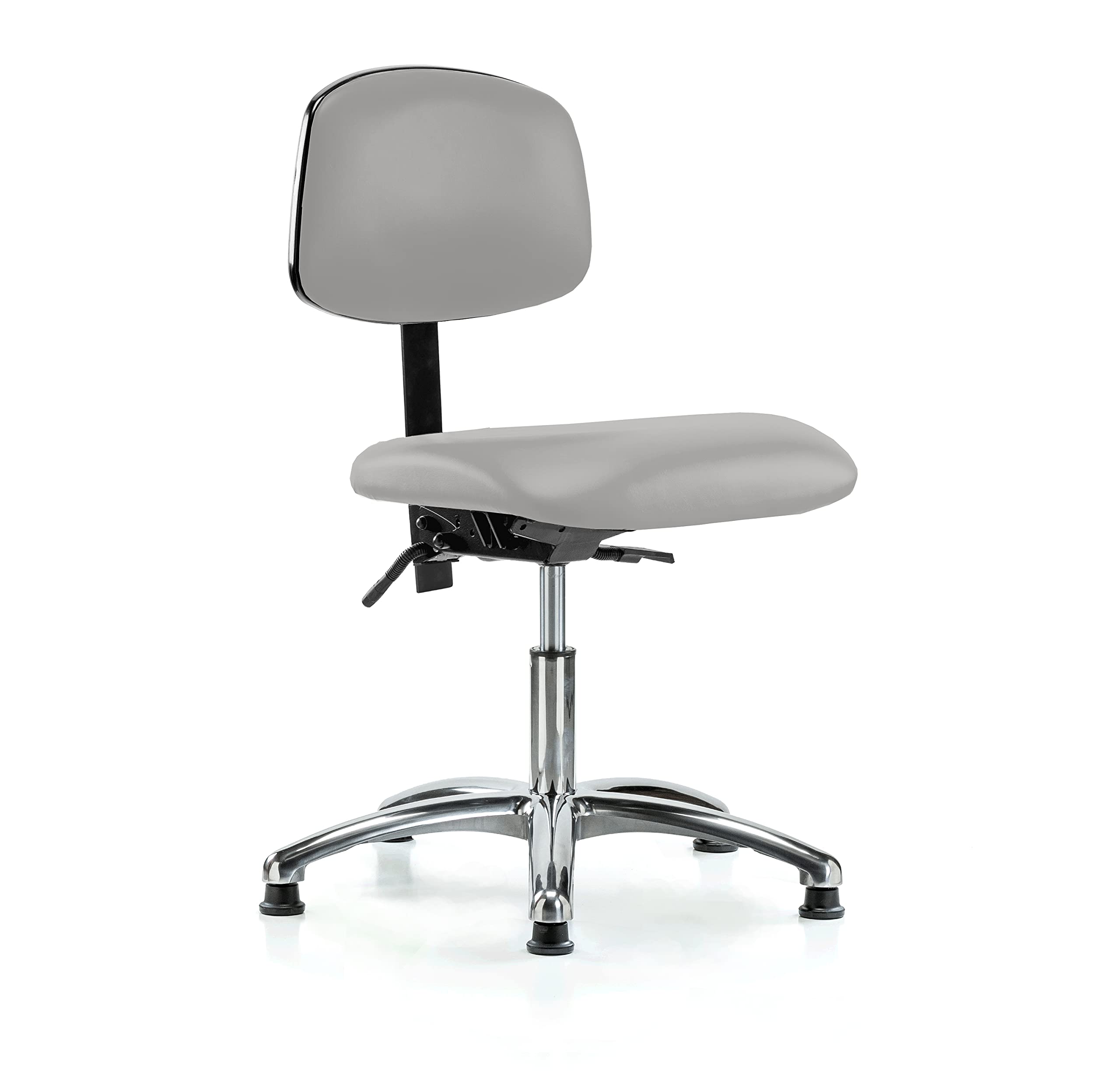 Ergonomic Perch Chrome Stationary Lab Chair with Adjustable Back Support & Height (17-22