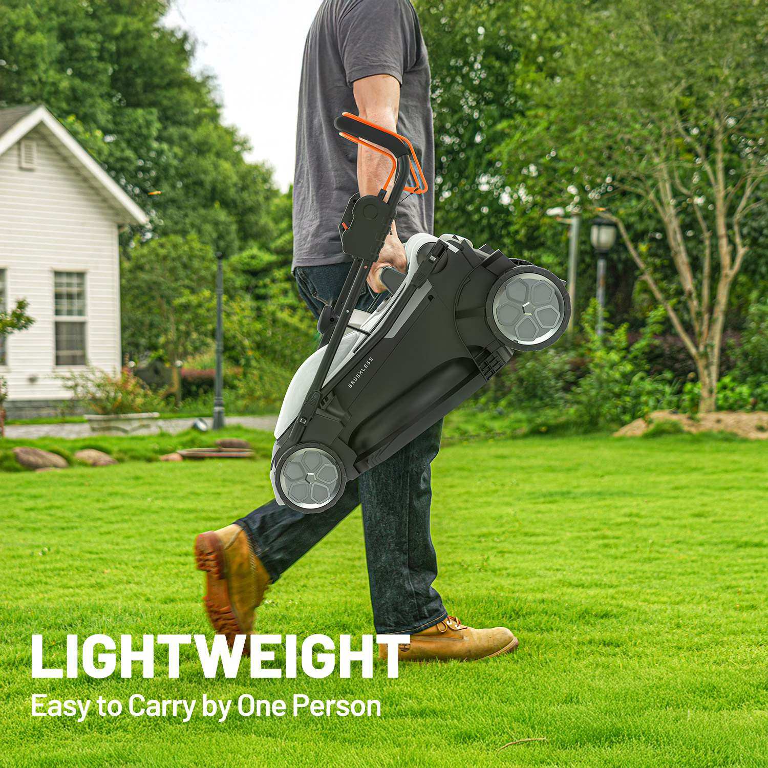 Litheli 20V Brushless Self-Propelled Cordless Lawn Mower with 2x4.0Ah Batteries - 18 Inch Cutting Width - Perfect for Medium to Large Yards & Landscaping