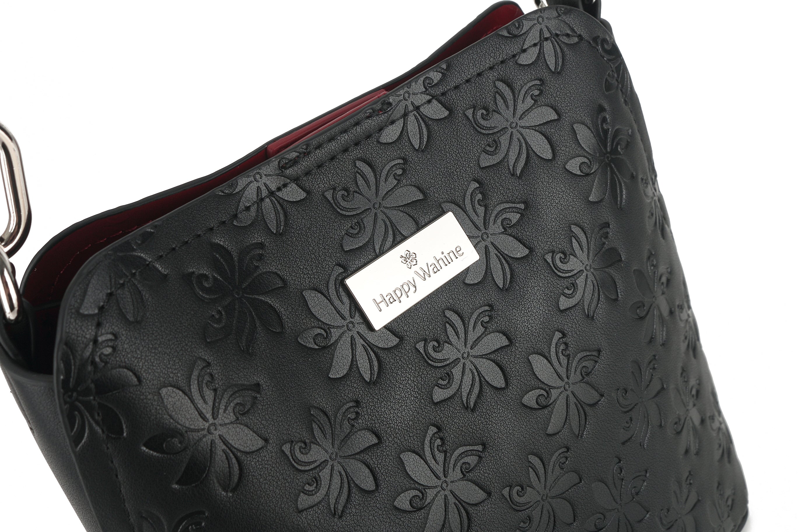 Abby Tiare Embossed Black Crossbody Bag - Stylish Leather Shoulder Purse for Women, Perfect for Work, Travel & Everyday Use