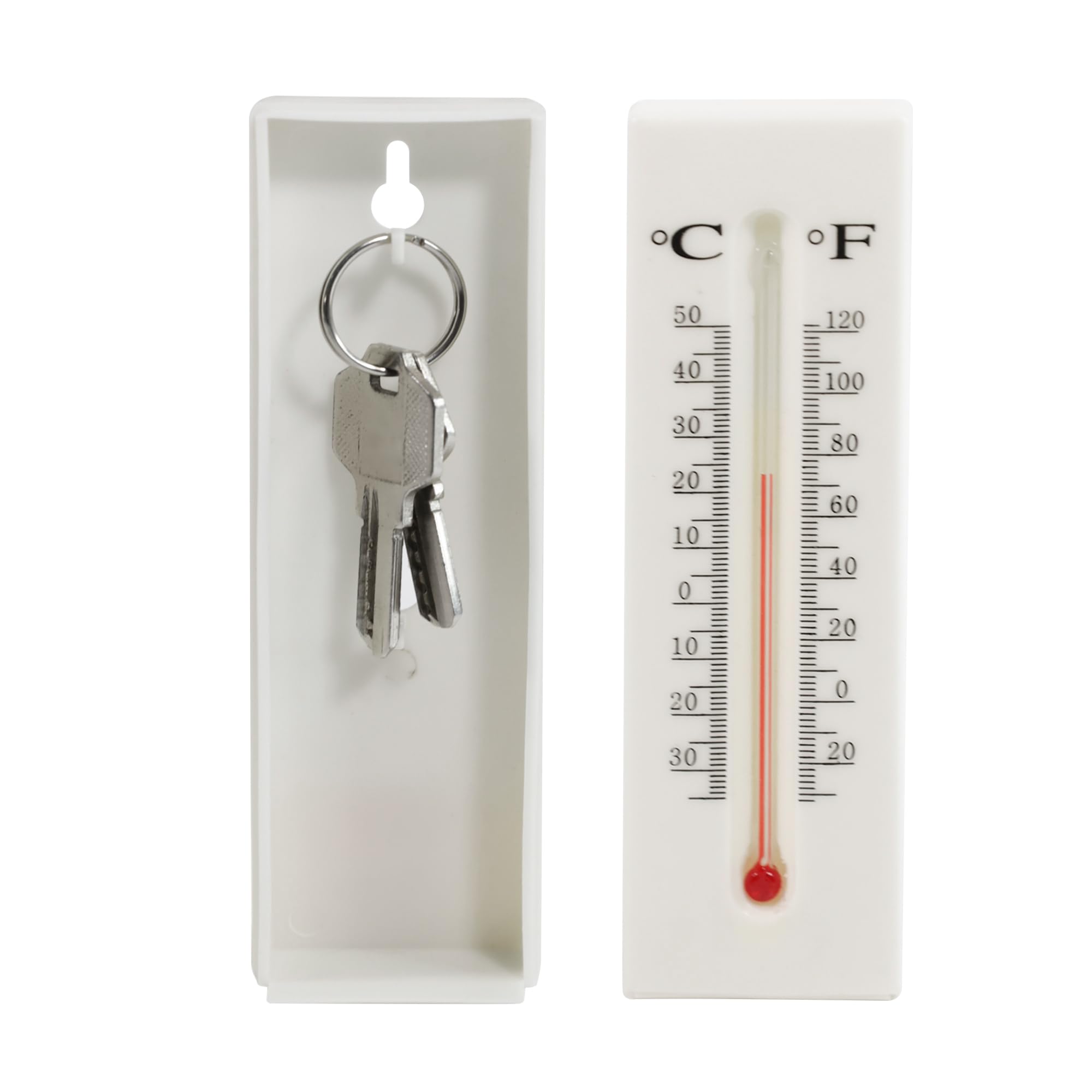 WYZworks Outdoor Hidden Key Holder with Thermometer - Celsius/Fahrenheit (℃/℉) Display, Diversion Safe for House Keys, Emergency Spare Key Storage - Perfect for Home Security & Vacation Safety