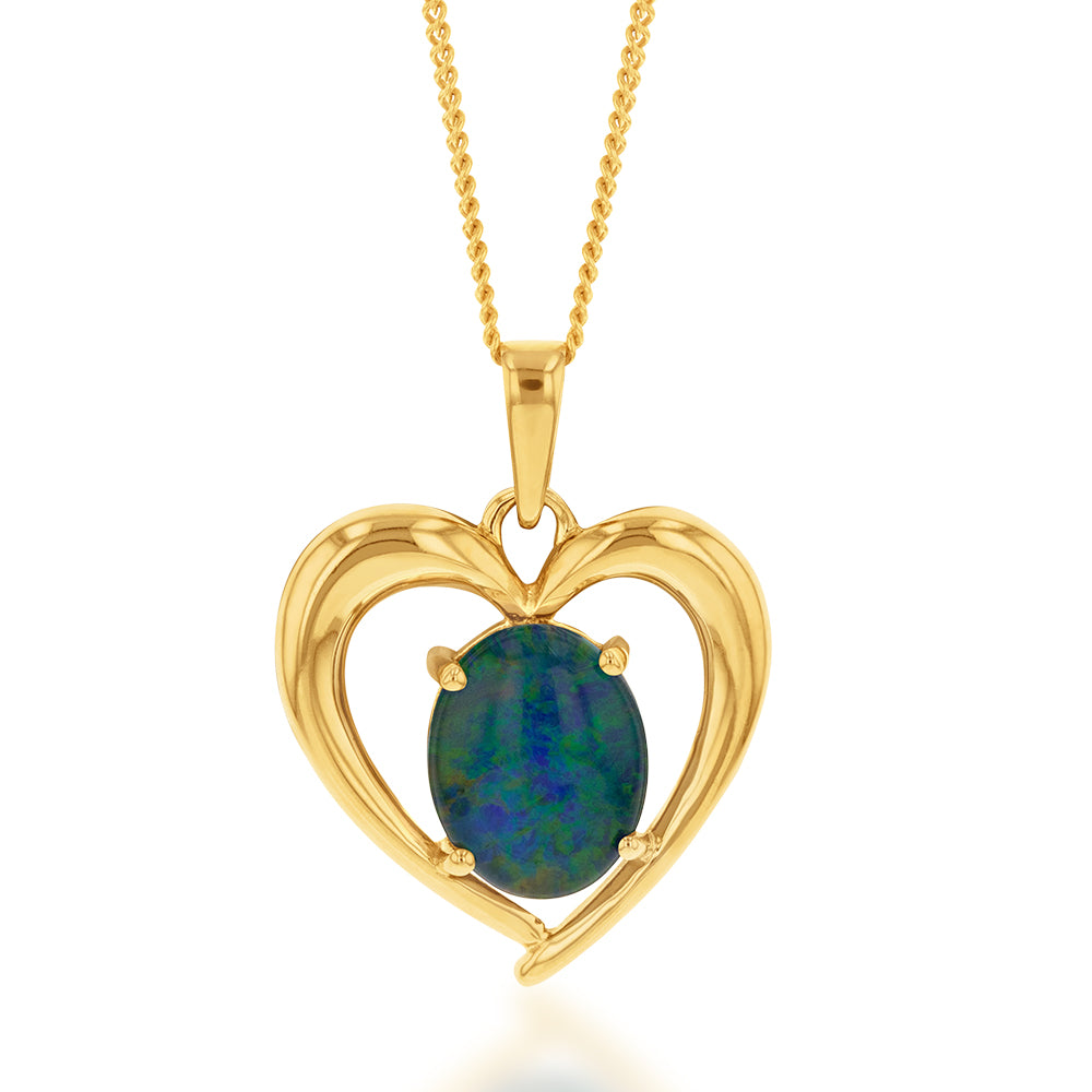 9ct Yellow Gold 10x8mm Heart Pendant Necklace for Women - Elegant Valentine's Day Gift & Everyday Jewelry