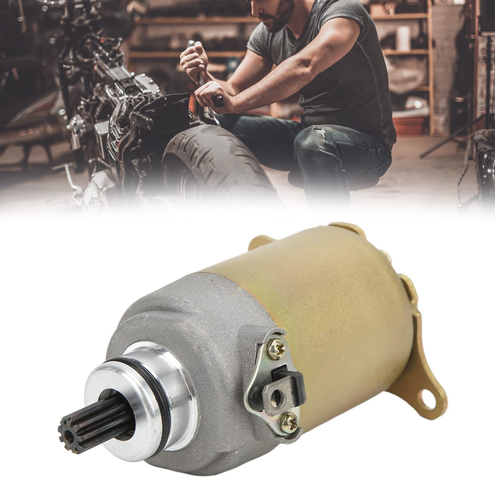 High-Performance 9 Teeth Starter Motor Replacement for GY6-125/150/157CC Engines - Compatible with Motorcycles, ATVs & Scooters - Durable Metal Construction for Smooth Engine Starts - Ideal for Off-Road Adventures & Urban Commuting