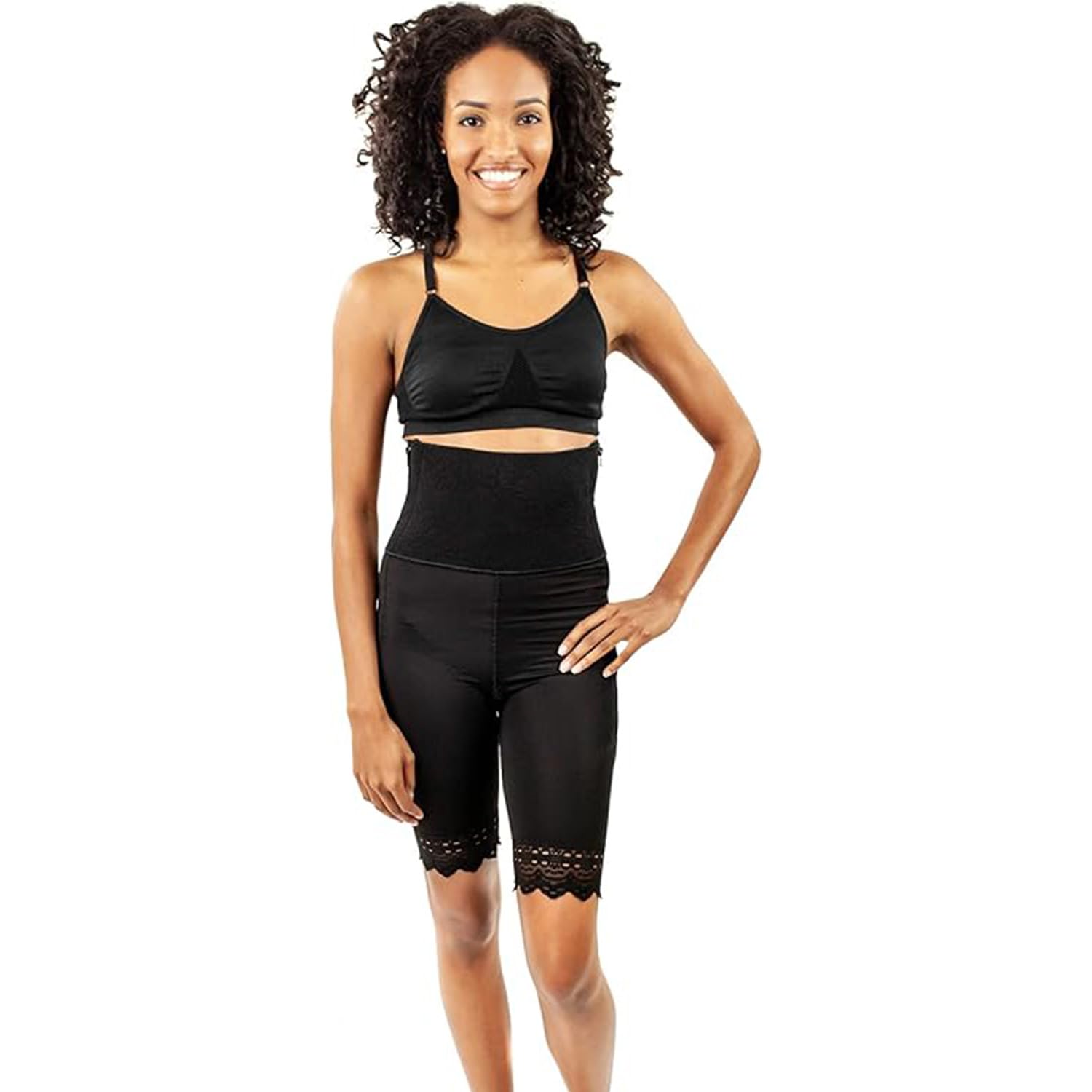 ContourMD High Waist Compression Shorts for Women - Post Surgery Shapewear with Thigh & Tummy Control - Black Size S - Perfect for Recovery, Workouts & Everyday Comfort