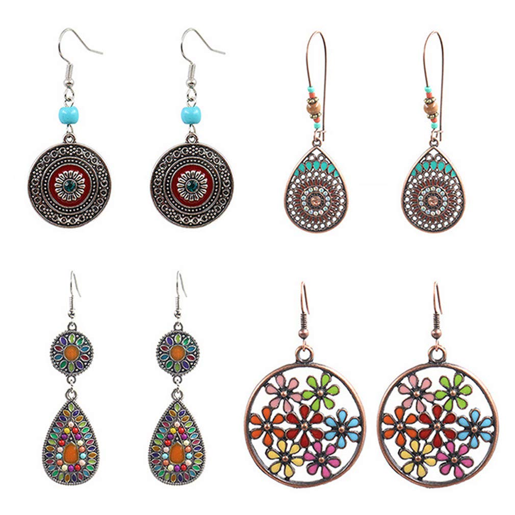 Stylish Drop Dangle Earrings for Women - Geometric Fringe Tassel Statement Earrings Set | Trendy Boho Jewelry for Parties, Weddings & Everyday Wear