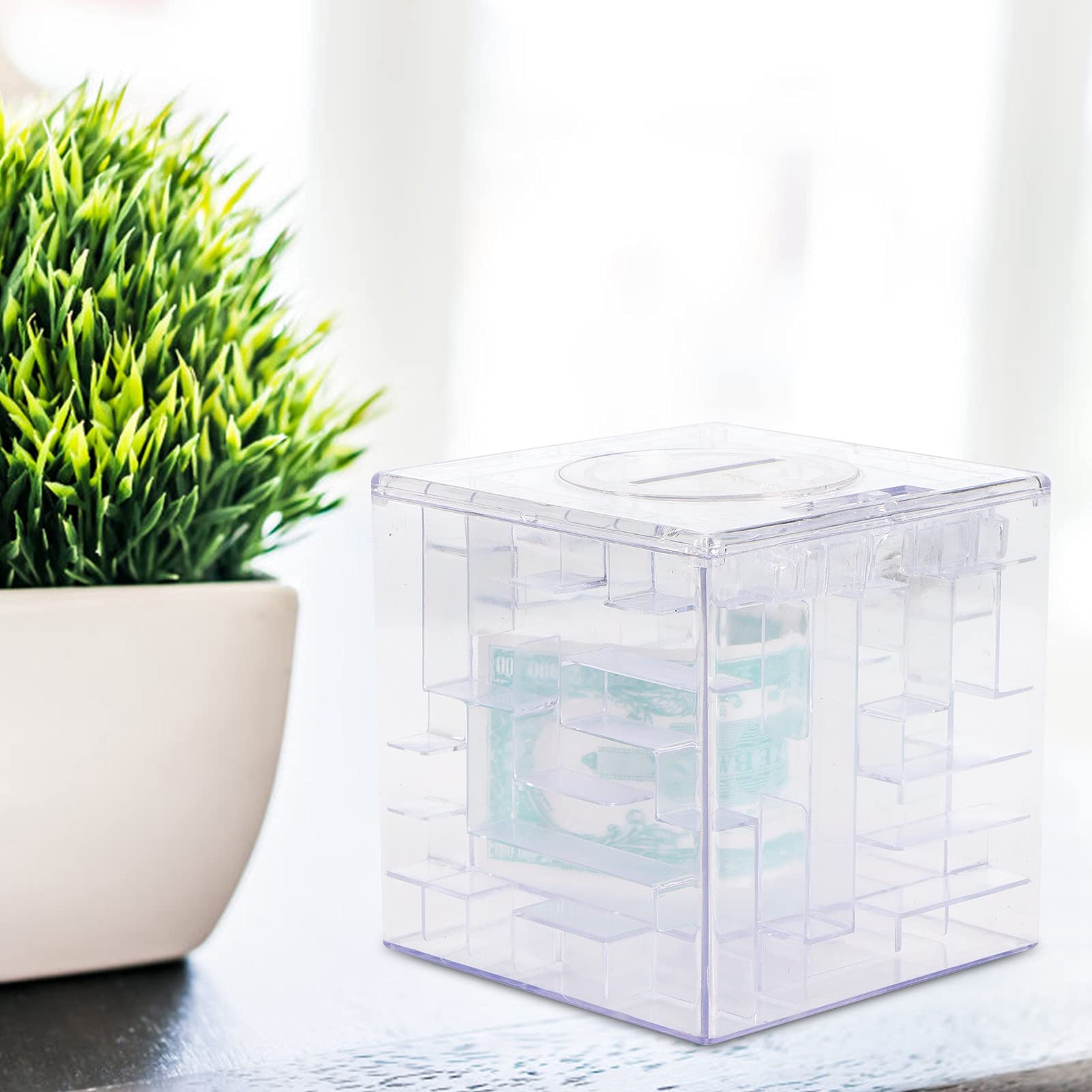 Money Maze Puzzle Box - Fun Brain Teaser Game for Kids & Adults | Unique Money Gift Holder for Birthdays & Parties (White) | Perfect for Gifts, Party Favors & Family Game Nights