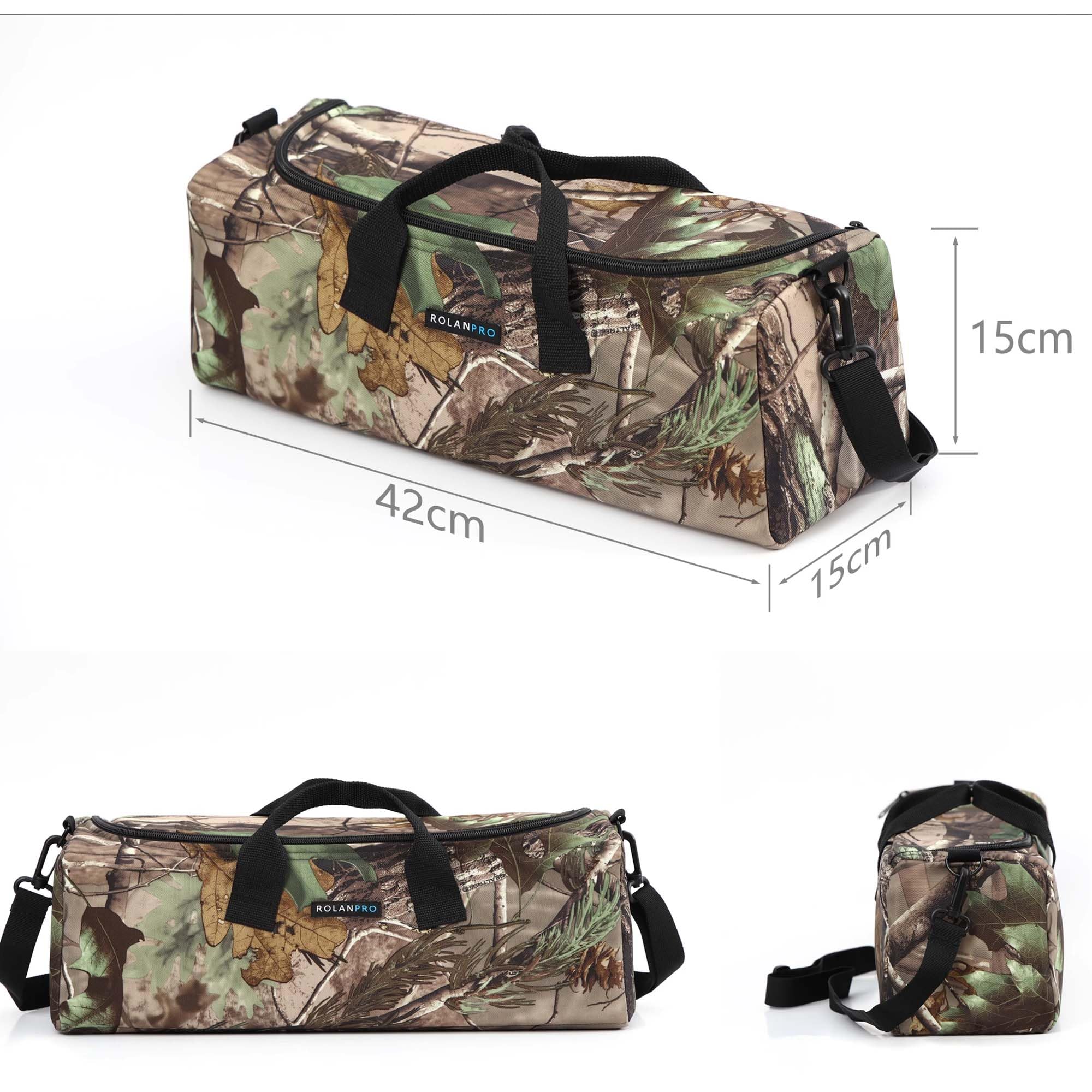 Rolanpro Professional Telephoto Lens Camera Bag for Nikon 180-600mm/600mm F6.3, Sony 200-600mm, Canon 200-800mm - Waterproof Padded Case with Adjustable Strap (Grass Green) - Perfect for Wildlife Photography, Sports Events & Outdoor Adventures