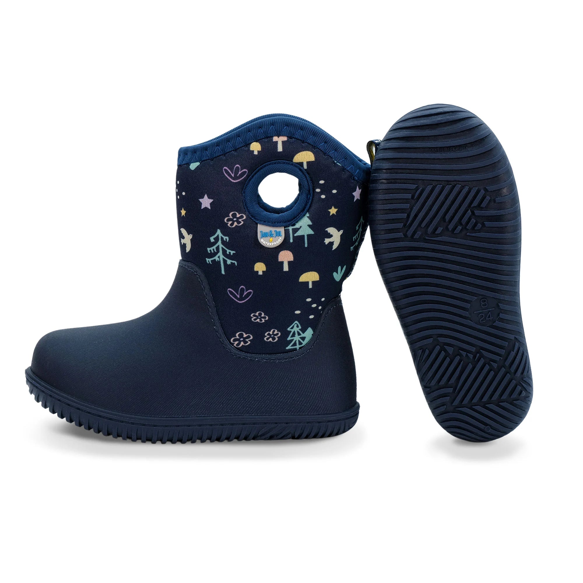 Jan & Jul Navy Forest Toasty Dry Lite Boots - Waterproof Winter Boots for Kids, Warm Snow Boots with Non-Slip Sole - Perfect for Outdoor Play, Snowy Days & Cold Weather Adventures