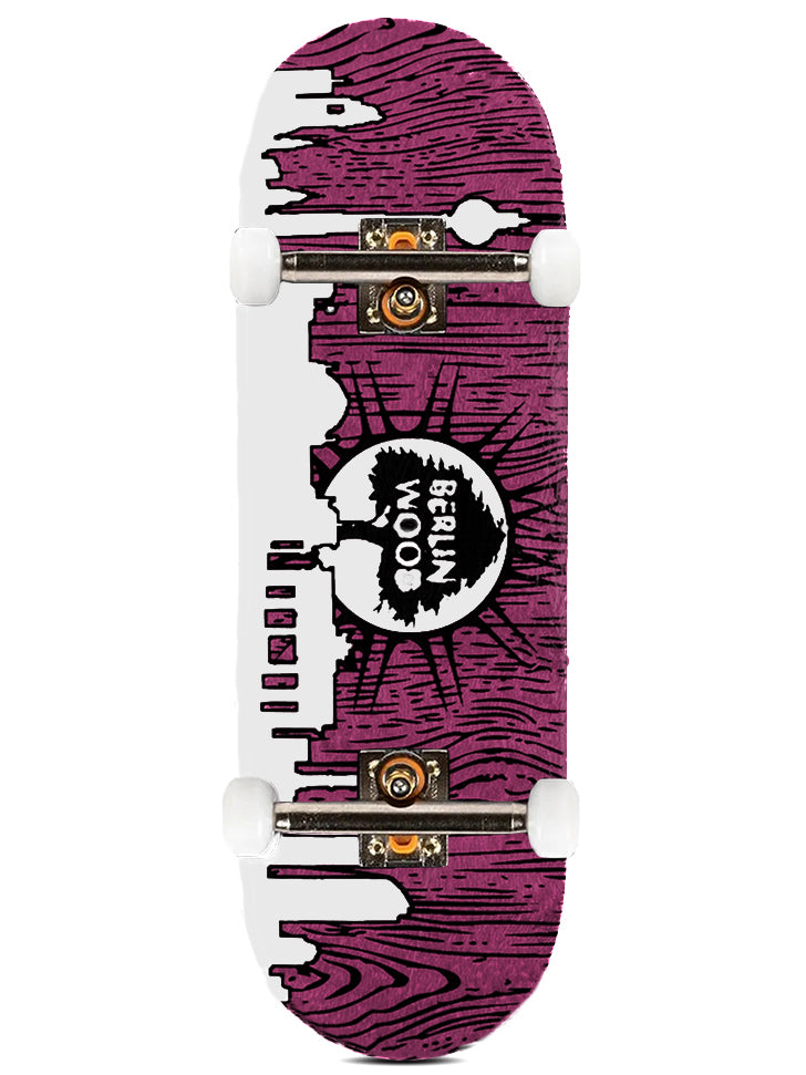 Berlinwood Fingerboard Complete BW Skyline - Professional Finger Skateboard for Tricks & Stunts - Perfect for Skateboard Enthusiasts & Collectors