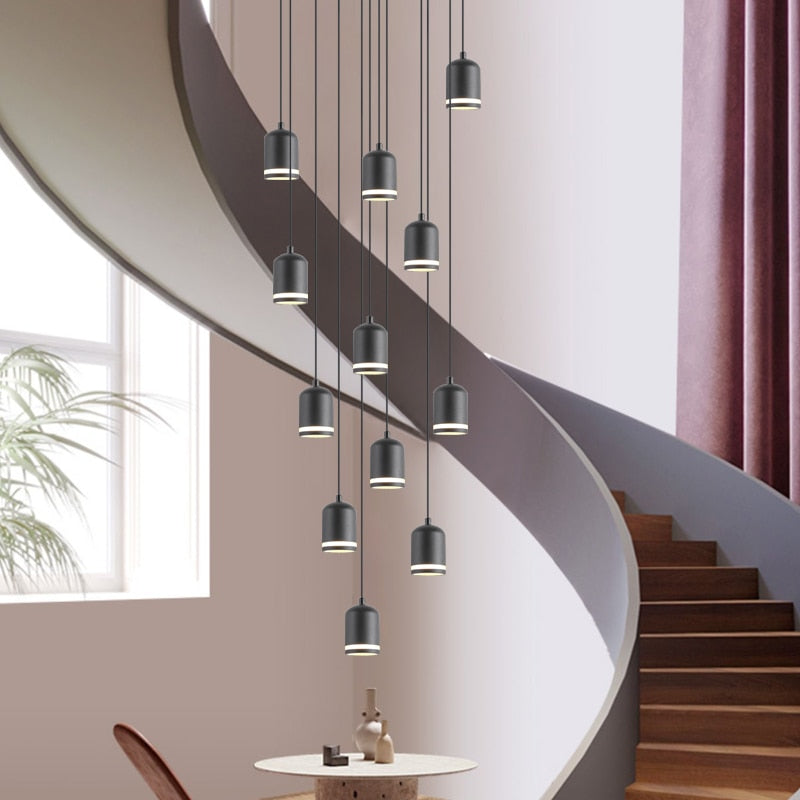 Swirl Staircase Chandelier - Modern Crystal Ceiling Light Fixture for Foyer & Stairwell | Elegant Home Lighting Solution for Entryway, Hallway & Staircase Decor