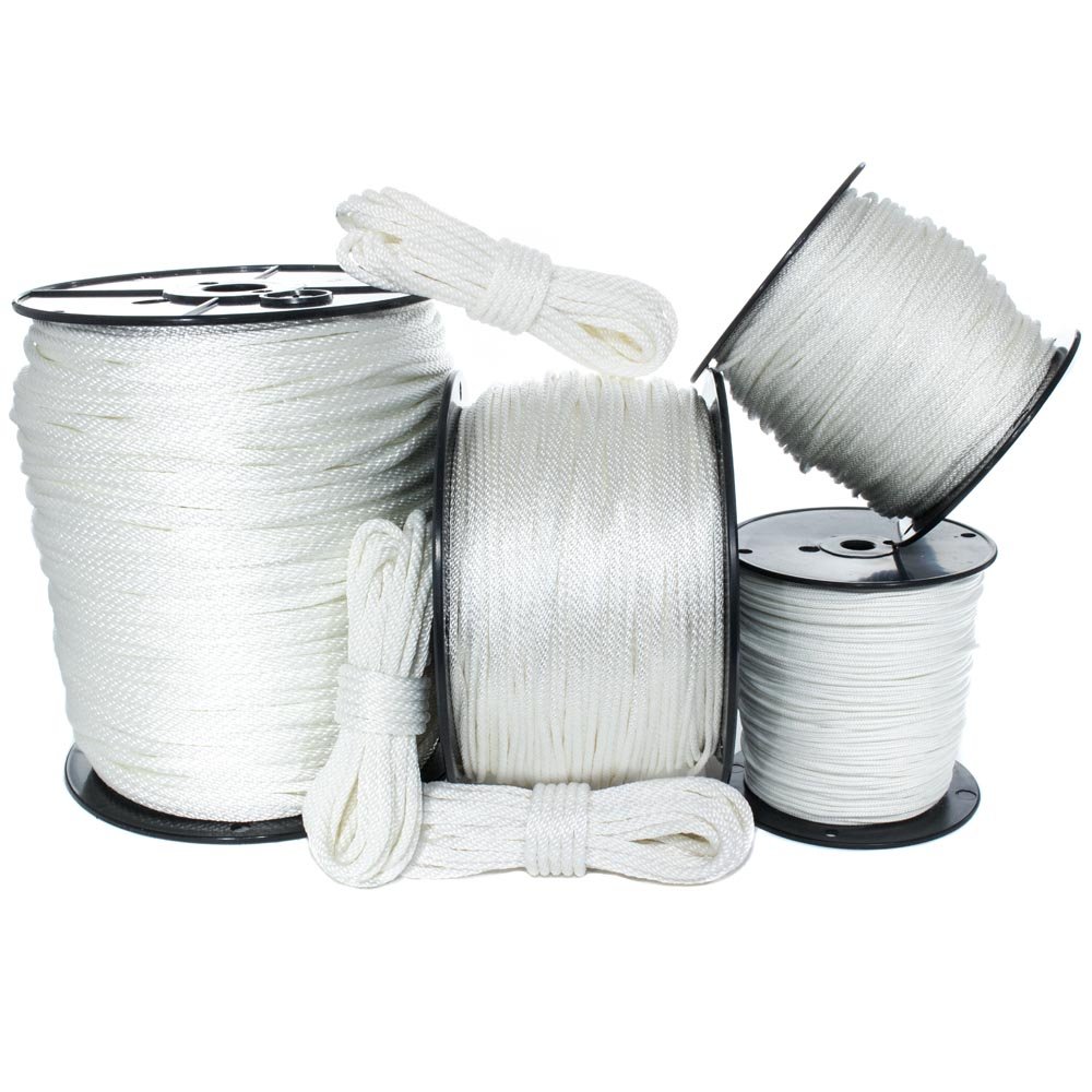 Premium White Solid Braid Nylon Rope - 1/2 Inch x 500 Feet for Marine, Outdoor & DIY Use - Ideal for Boating, Anchoring, Mooring, Camping, Towing, Pulleys & Home Projects