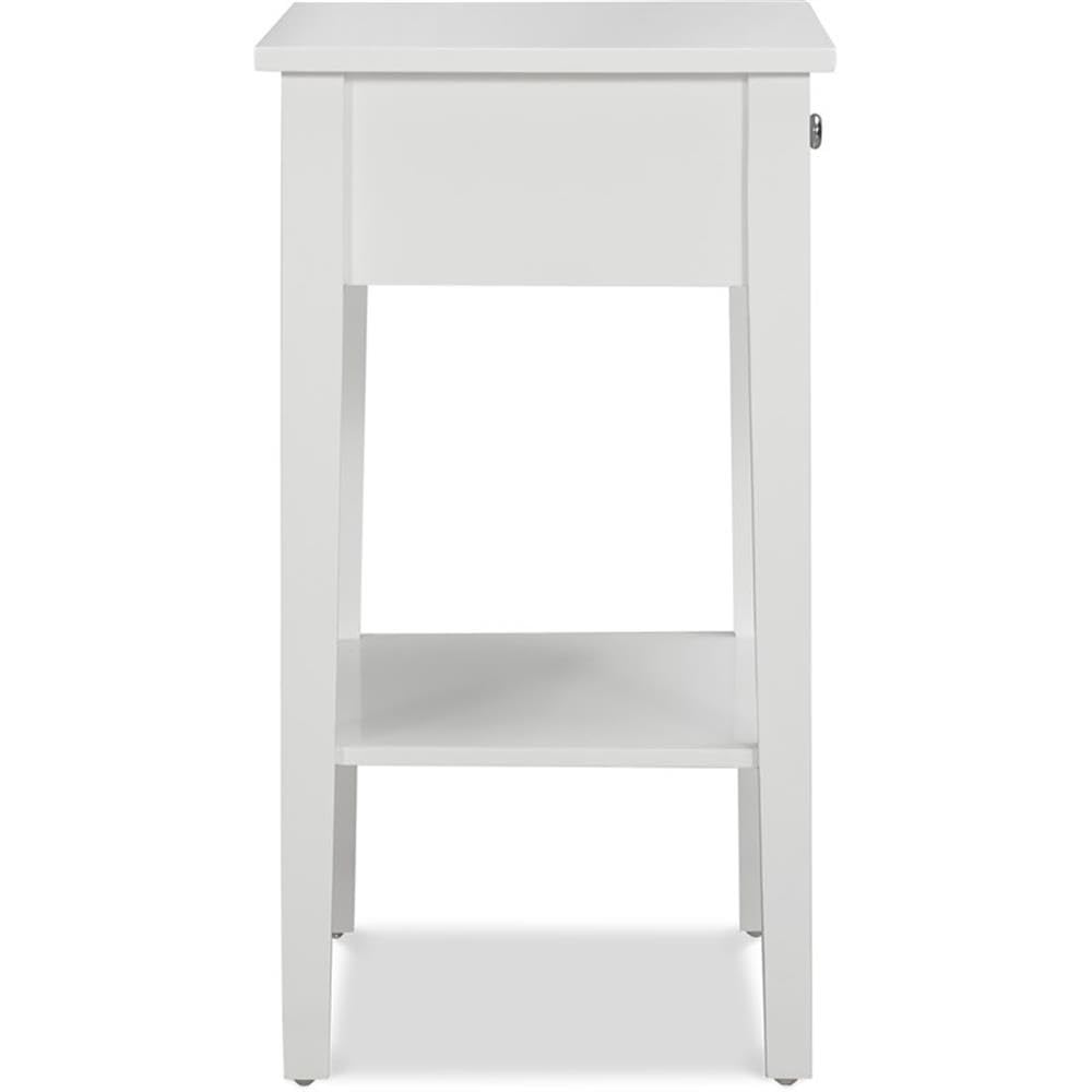 Finch Sloan White Side Table - Modern Nightstand for Bedroom, Living Room & Office - Compact End Table with Sturdy Metal Frame