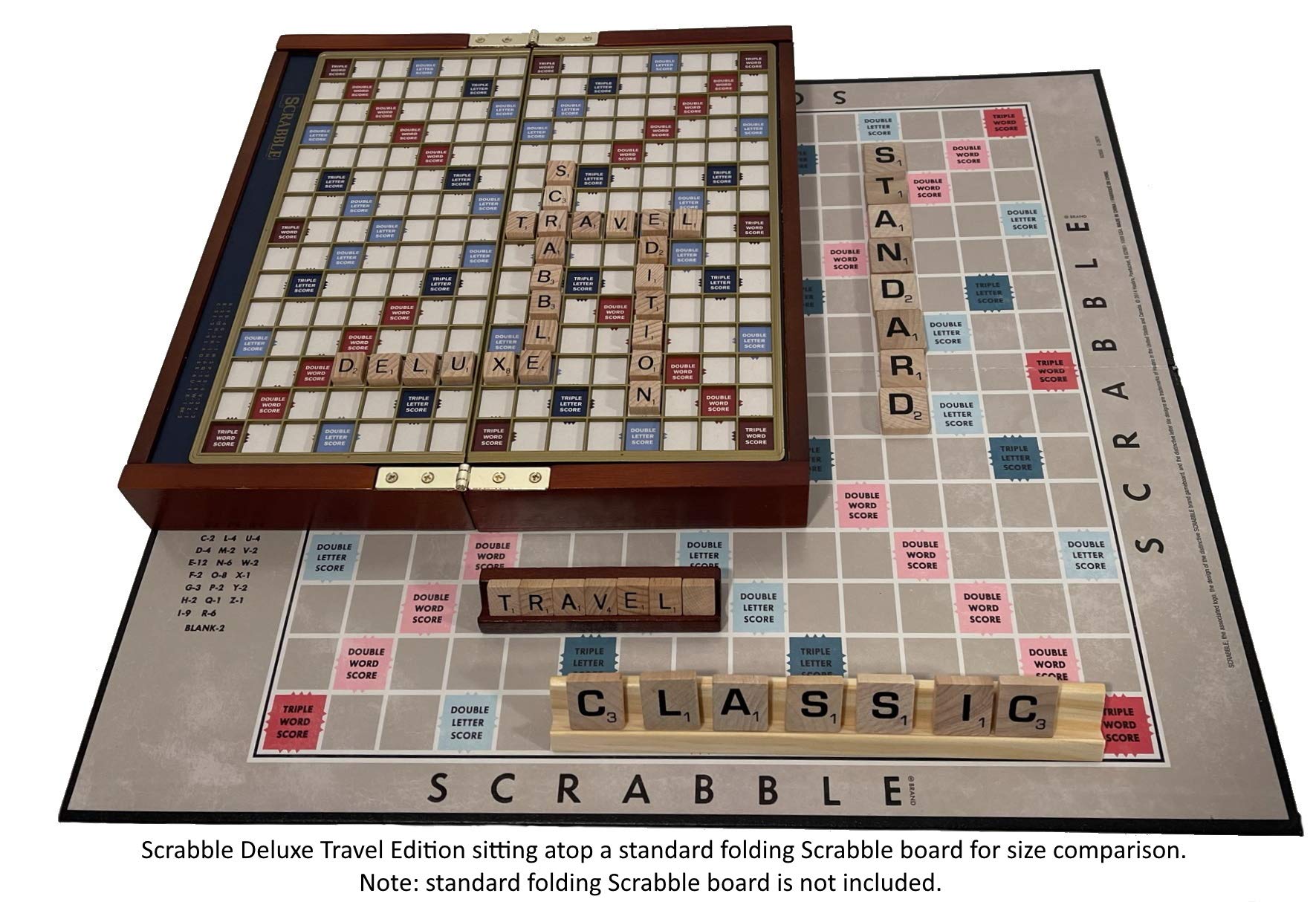 Scrabble Deluxe Travel Edition - Classic Word Game for Adults & Kids, Portable Board Game for Road Trips, Airplane & Family Game Nights | Perfect for Travel, Parties & Educational Fun