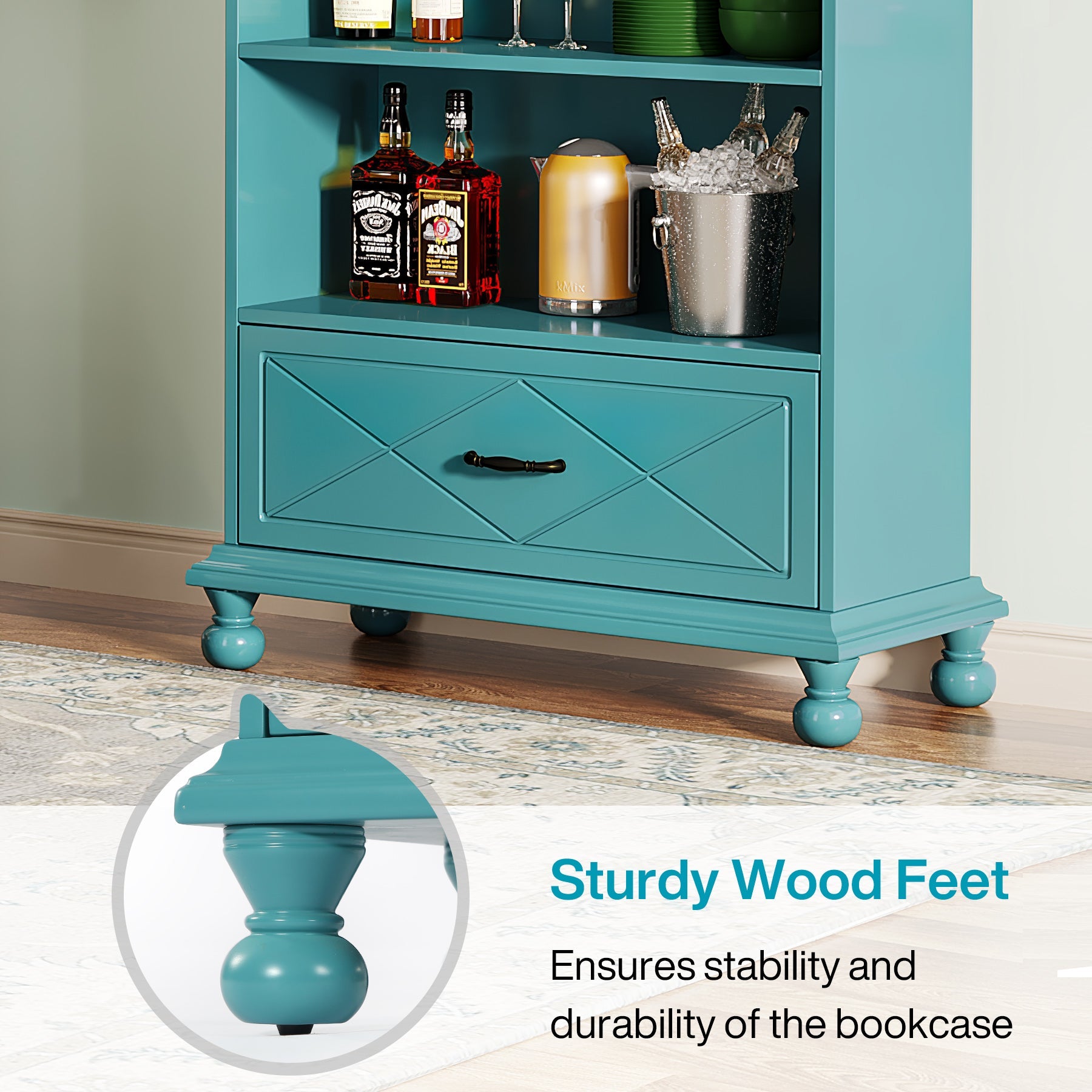 6-Shelf Bookcase with Drawer - 71
