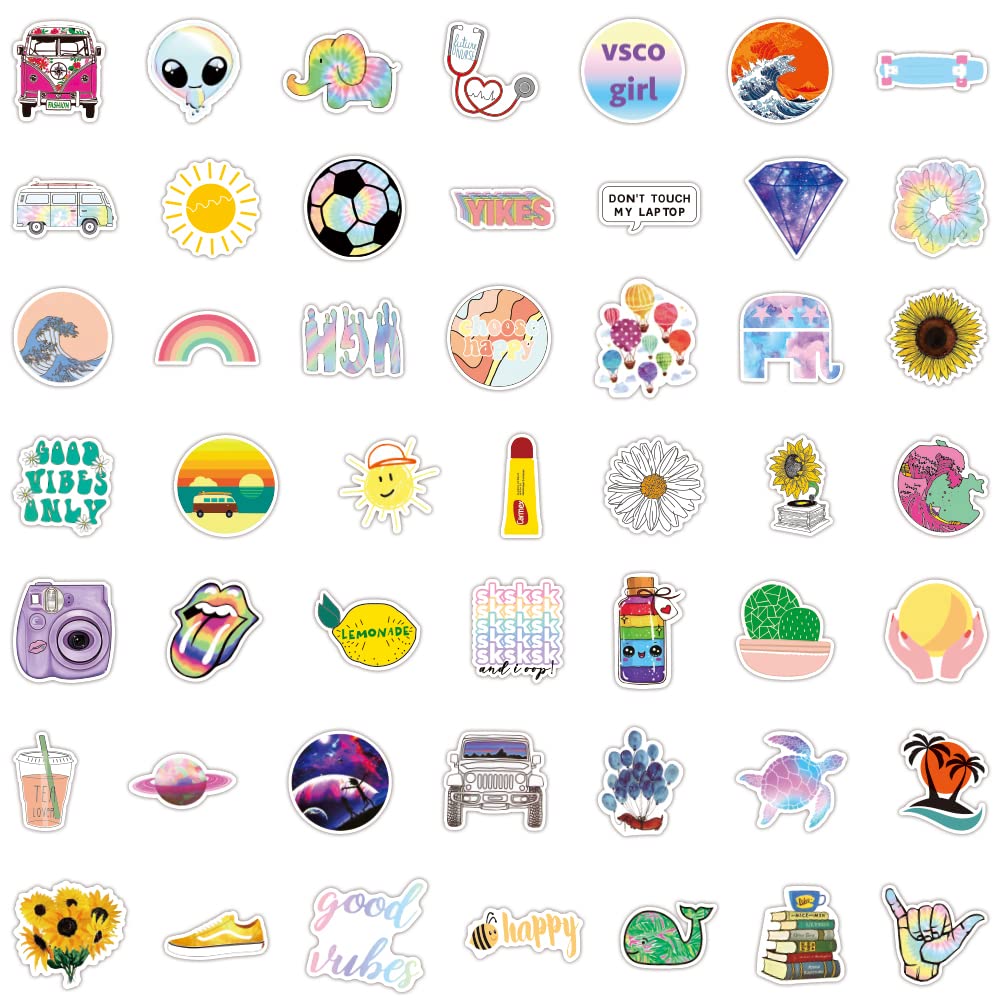 100 PCS Aesthetic Vinyl Stickers with Panda Keychain - Waterproof Cute Stickers for Water Bottles, Laptops, Hydro Flasks, Skateboards & Phones - Perfect for VSCO, Teens, Adults & Kids - Great for School, Travel & DIY Decoration