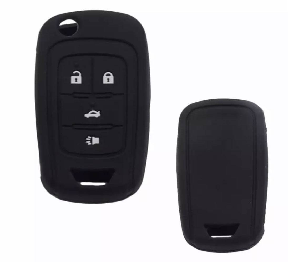 Durable Silicone Key Fob Cover for Chevrolet & Buick - Anti-Scratch Rubber Protector for Car Keys - Perfect for Chevy Silverado, Malibu, Equinox & Buick Enclave, Encore