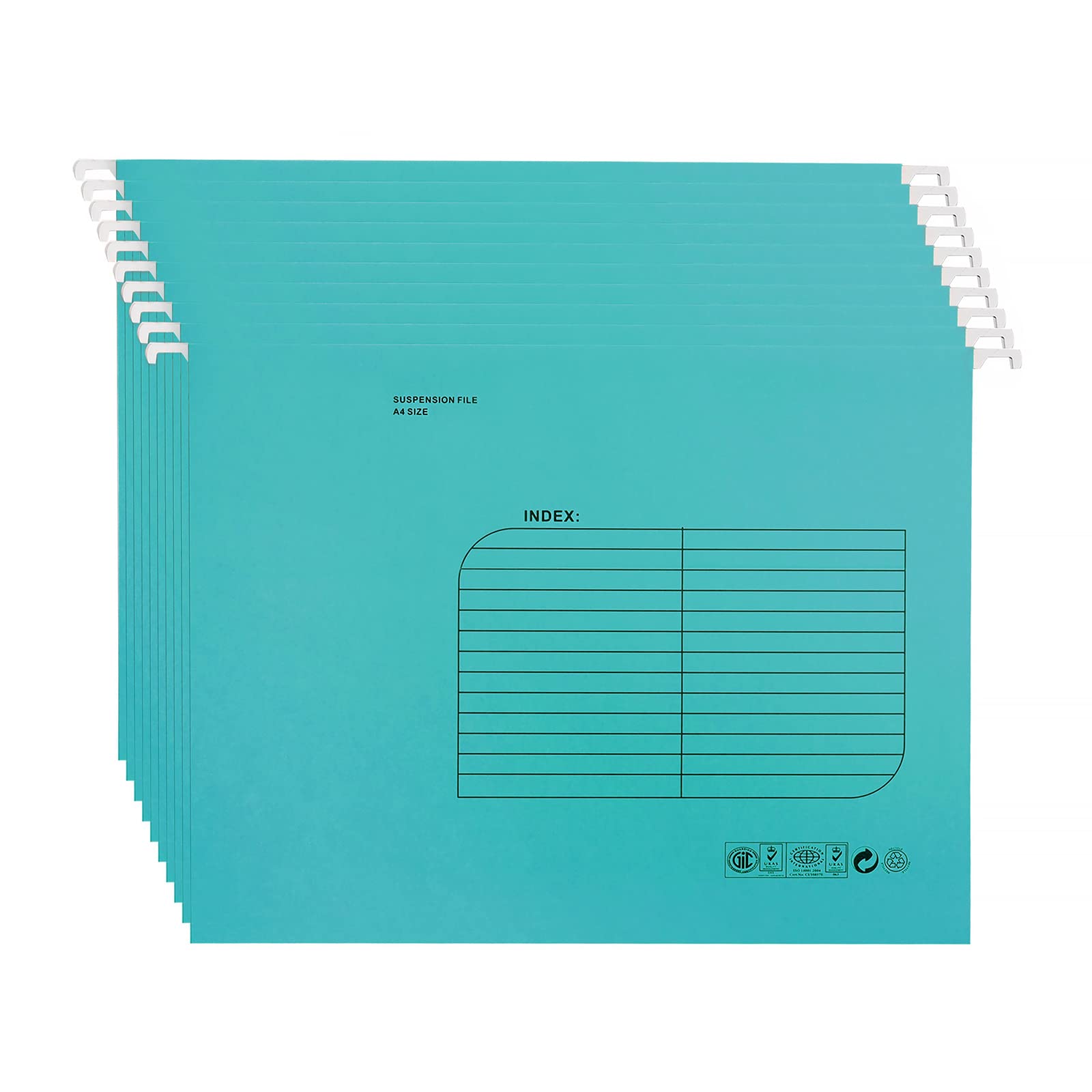 SOYIRI 25-Pack Hanging File Folders with Tabs & Labels - A4 Suspension File Organizer for Filing Cabinet - Perfect for School, Home & Office Organization - Blue