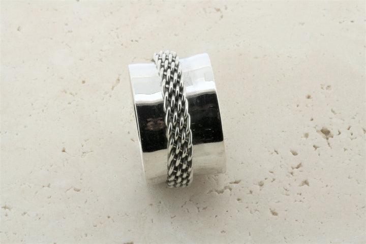 Concave Band Woven Spinner Ring for Men & Women - Unique Handmade Jewelry for Everyday Wear, Gifts & Special Occasions