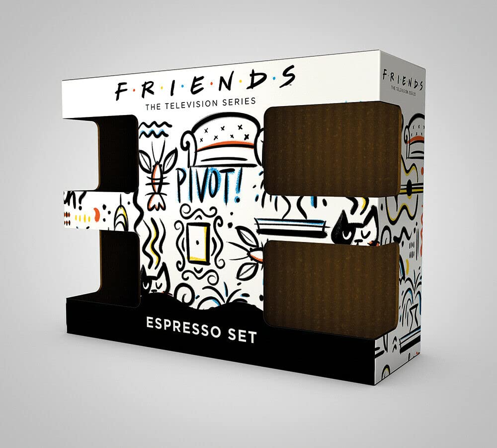 Friends Central Perk Set of 4 Espresso Mugs - Officially Licensed TV Show Merchandise - Perfect for Coffee Lovers & Friends Fans - Great for Home, Office, or Gift Giving