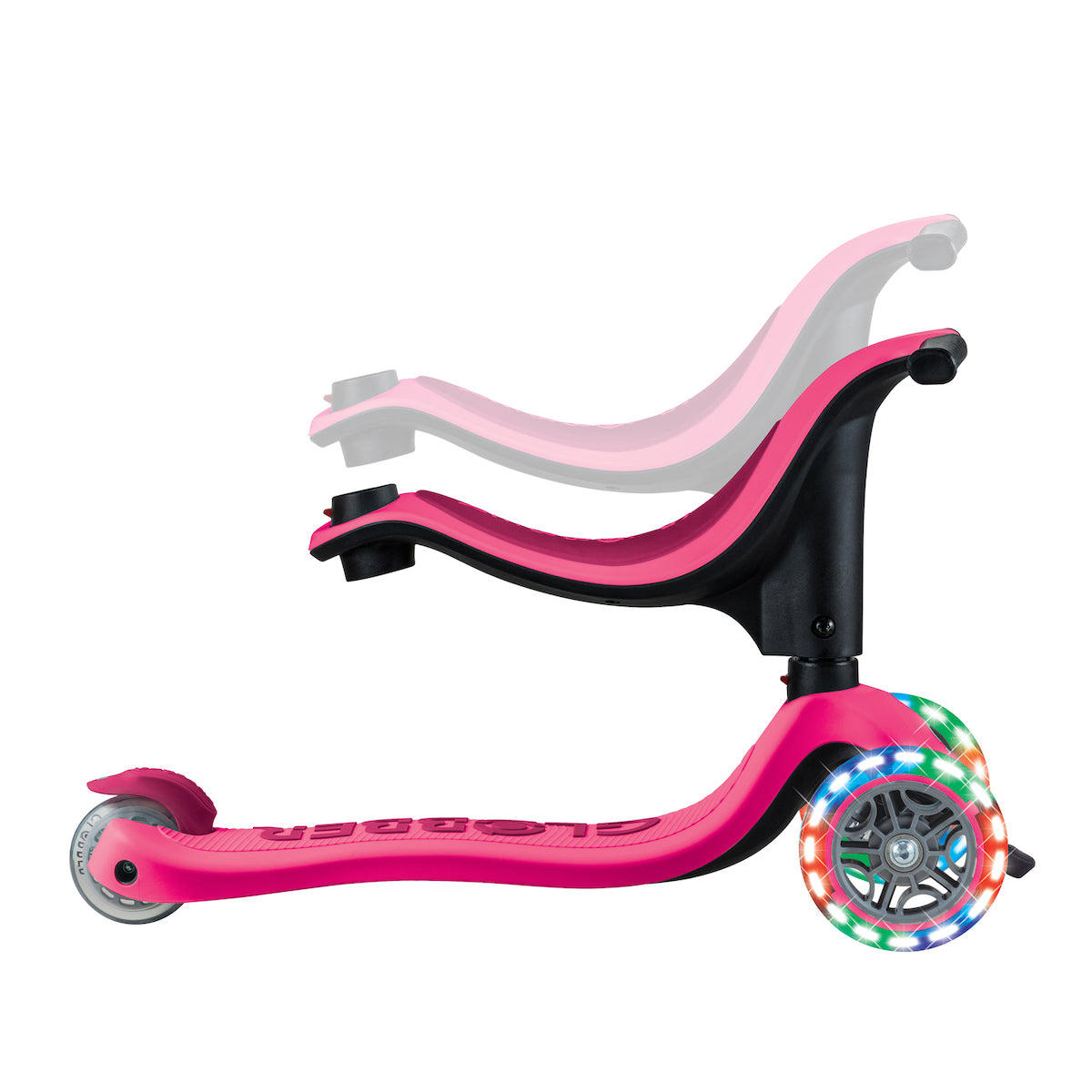 Globber Go Up Sporty Lights 360 Scooter for Kids - LED Light Up Wheels, Adjustable Handlebar, Foldable Design - Perfect for Outdoor Play, Commuting & Neighborhood Rides