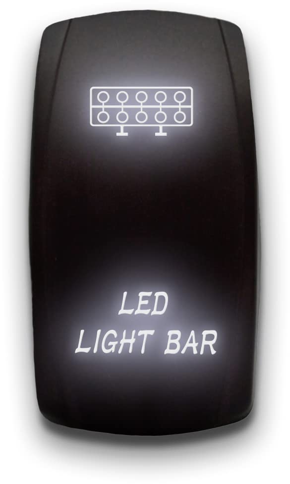 STARK 12V 20A LED Light Bar with Laser Etched Rocker Switch - White Dual Light for Off-Road Trucks, ATVs & Marine Boats - Waterproof ON/OFF 5-Pin Control