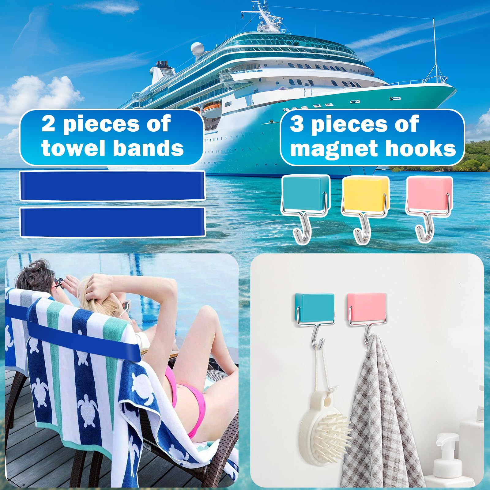 2025 Cruise Essentials Kit - Power Strip, Lanyards & Hooks for Travel