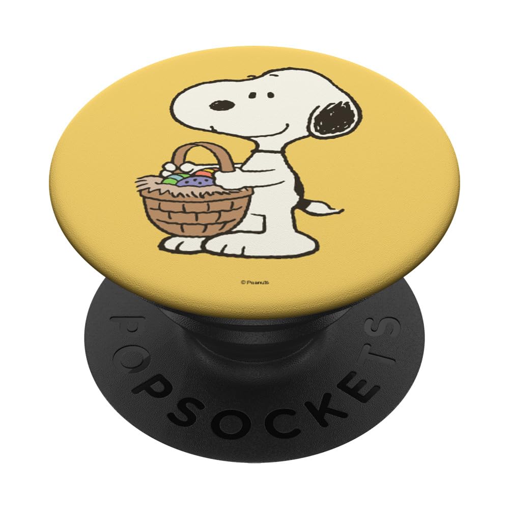 Peanuts Snoopy Easter Basket with Eggs - PopSockets Standard PopGrip for Phone & Tablet - Perfect for Easter Gifts, Spring Decor, and Kids' Party Favors
