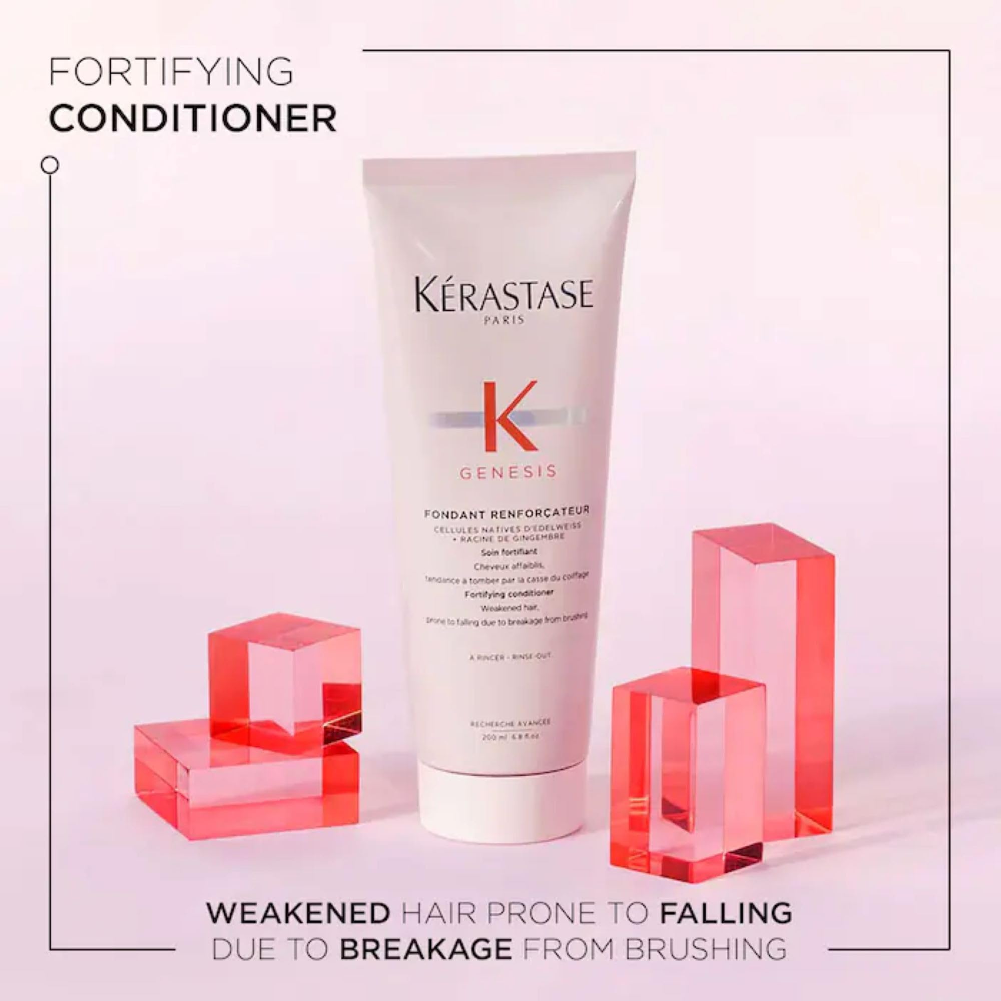 Kerastase Genesis Strengthening Shampoo, Conditioner & Heat Protectant Leave-In Treatment for Weak & Damaged Hair - Hydrates, Adds Shine, Prevents Breakage - Perfect for Daily Hair Care & Heat Styling Protection