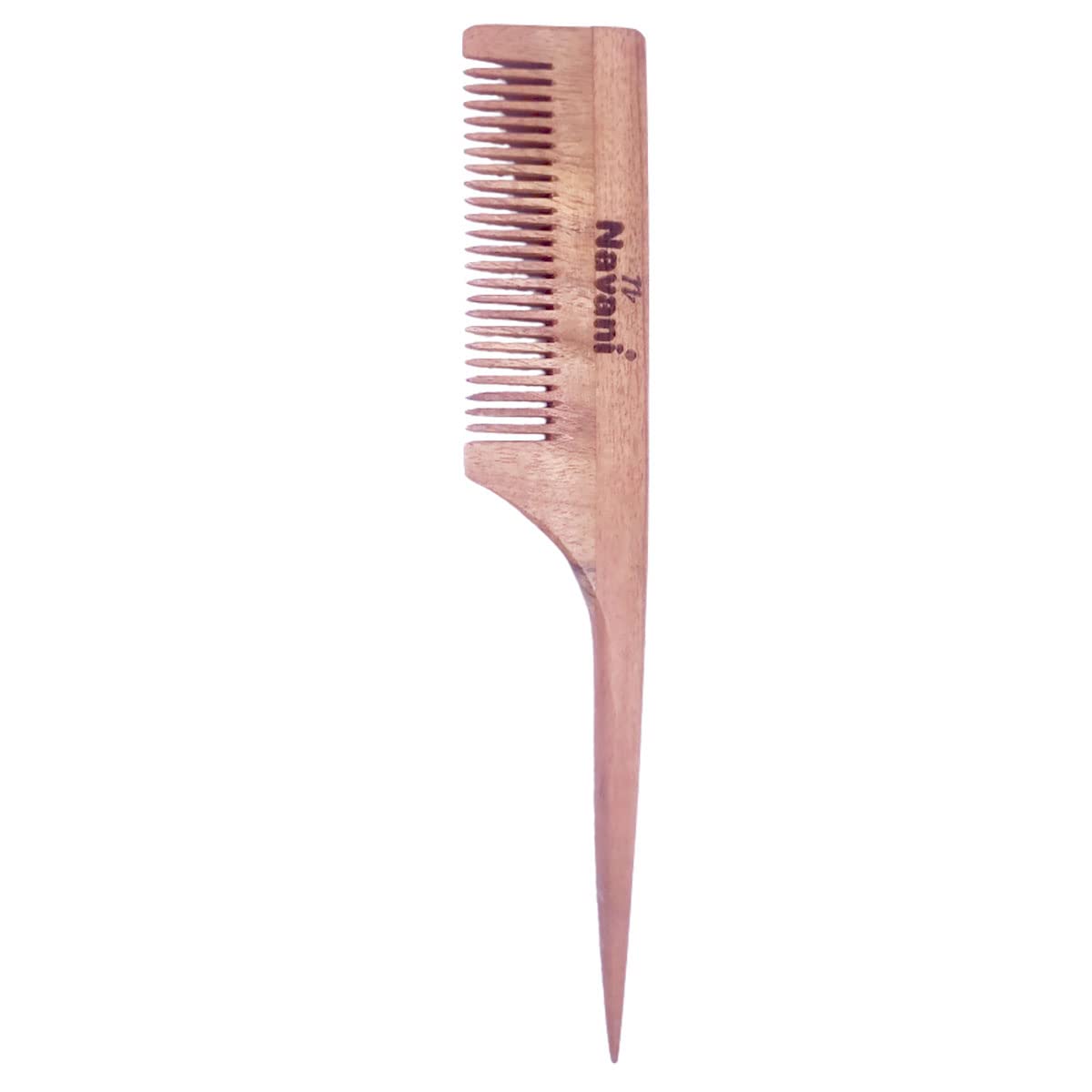 Navani Neem Wooden Tail Comb for Hair Care - Oil-Treated, Reduces Hair Fall, Controls Dandruff & Frizz, Smooths Hair - Perfect for Men & Women - Ideal for Daily Styling, Detangling & Scalp Massage
